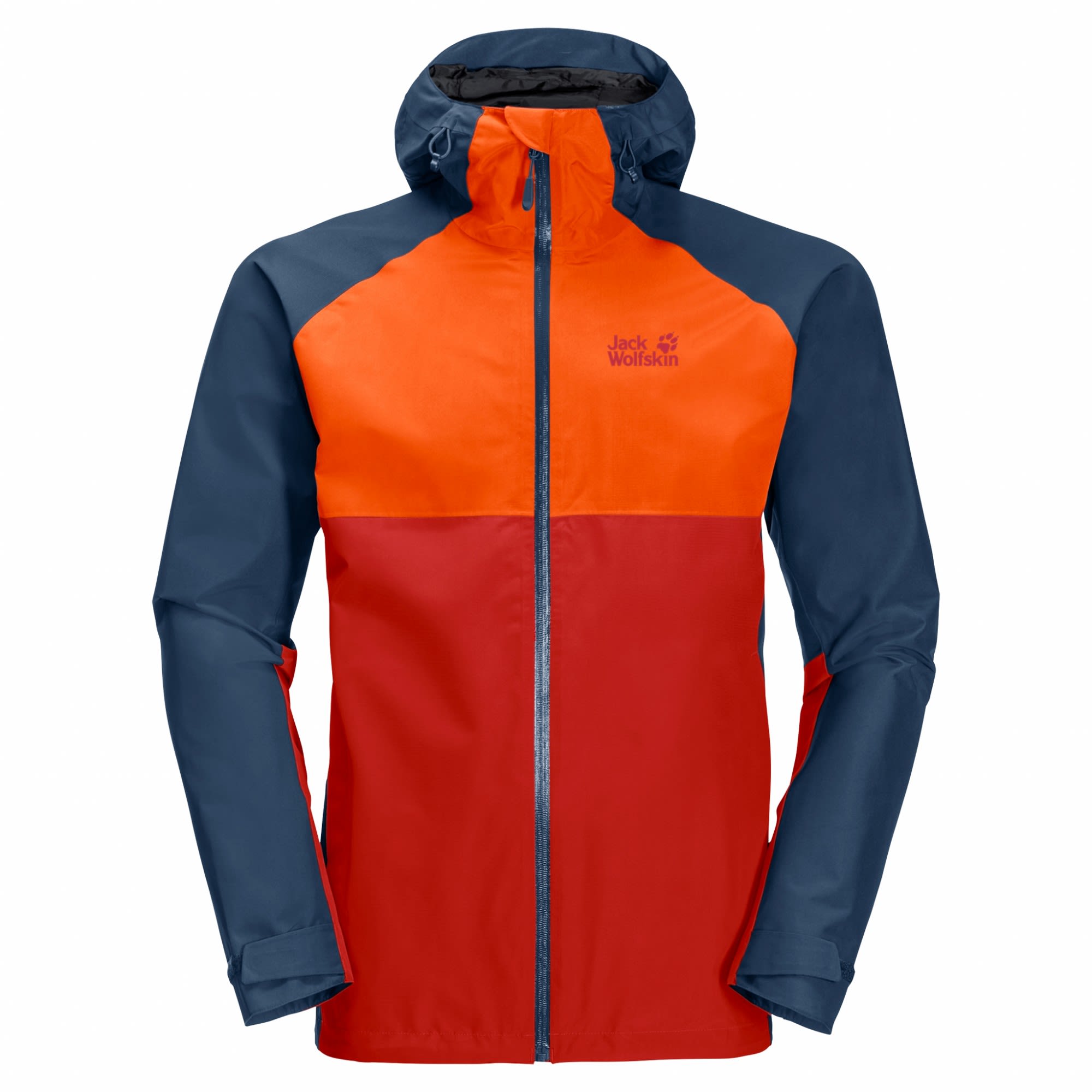 Jack Wolfskin Mount ISA Jacket Colorblock - Blau - Rot- Male Anoraks- Grsse S - Farbe Adrenaline Red