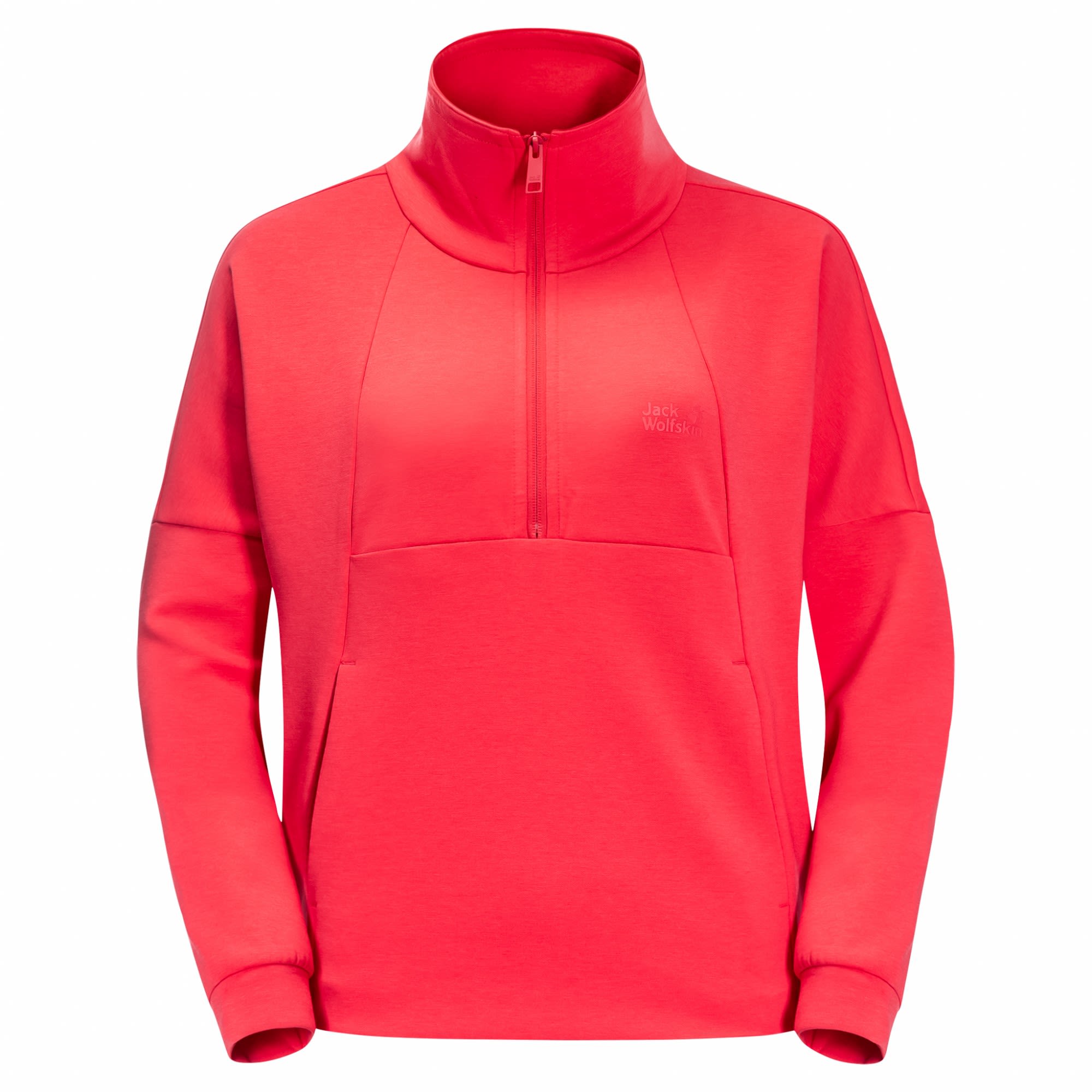 Jack Wolfskin NEW Haven Half Zip Rot- Female Fleece- und Powerstretch-Pullover- Grsse S - Farbe Tulip Red