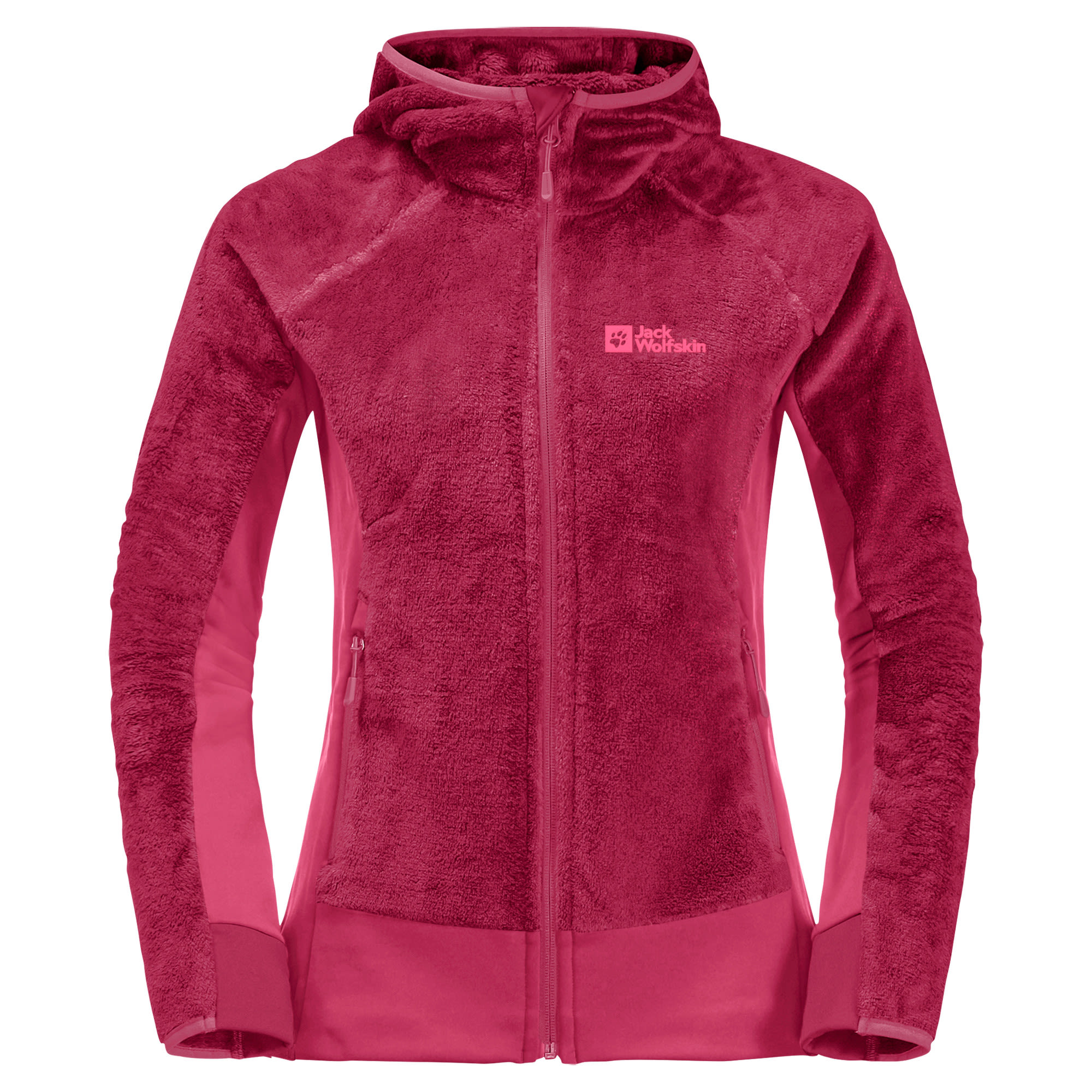 Jack Wolfskin Rotwand Hooded Full-Zip Pink- Female Anoraks- Grsse XS - Farbe Cranberry