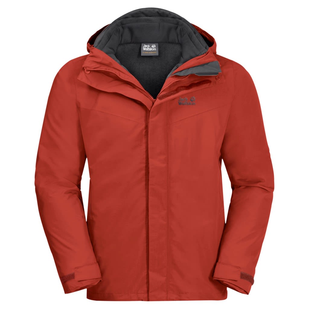 Jack Wolfskin Three Peaks Jacket Rot- Male Ponchos und Capes- Grsse S - Farbe Mexican Pepper