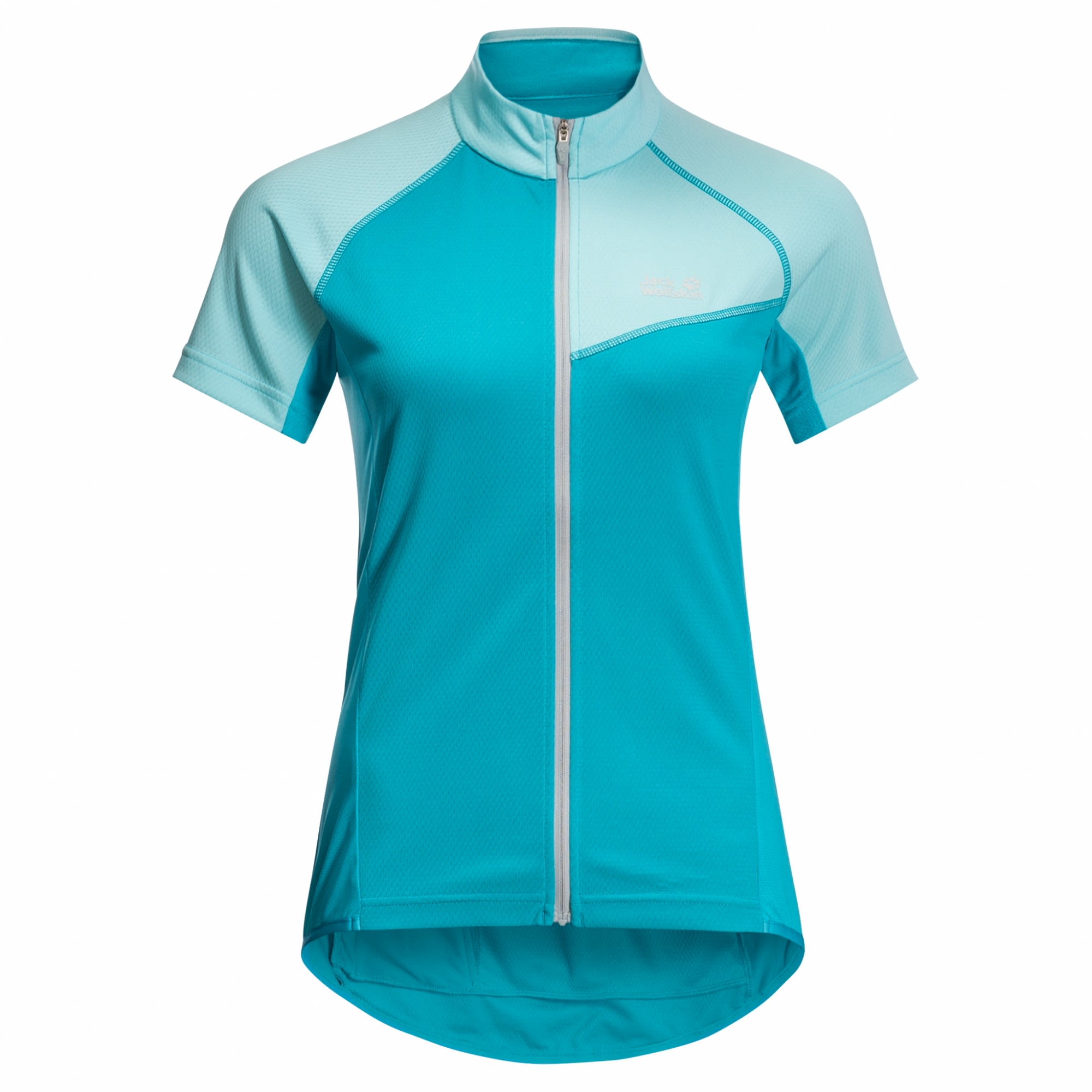 Jack Wolfskin Tourer Fullzip Tee Colorblock - Blau- Female Kurzarm-Shirts- Grsse XS - Farbe Dark Aqua