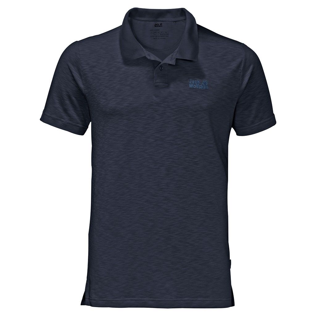 Jack Wolfskin Travel Polo Blau- Male Kurzarm-Polos- Grsse S - Farbe Night Blue