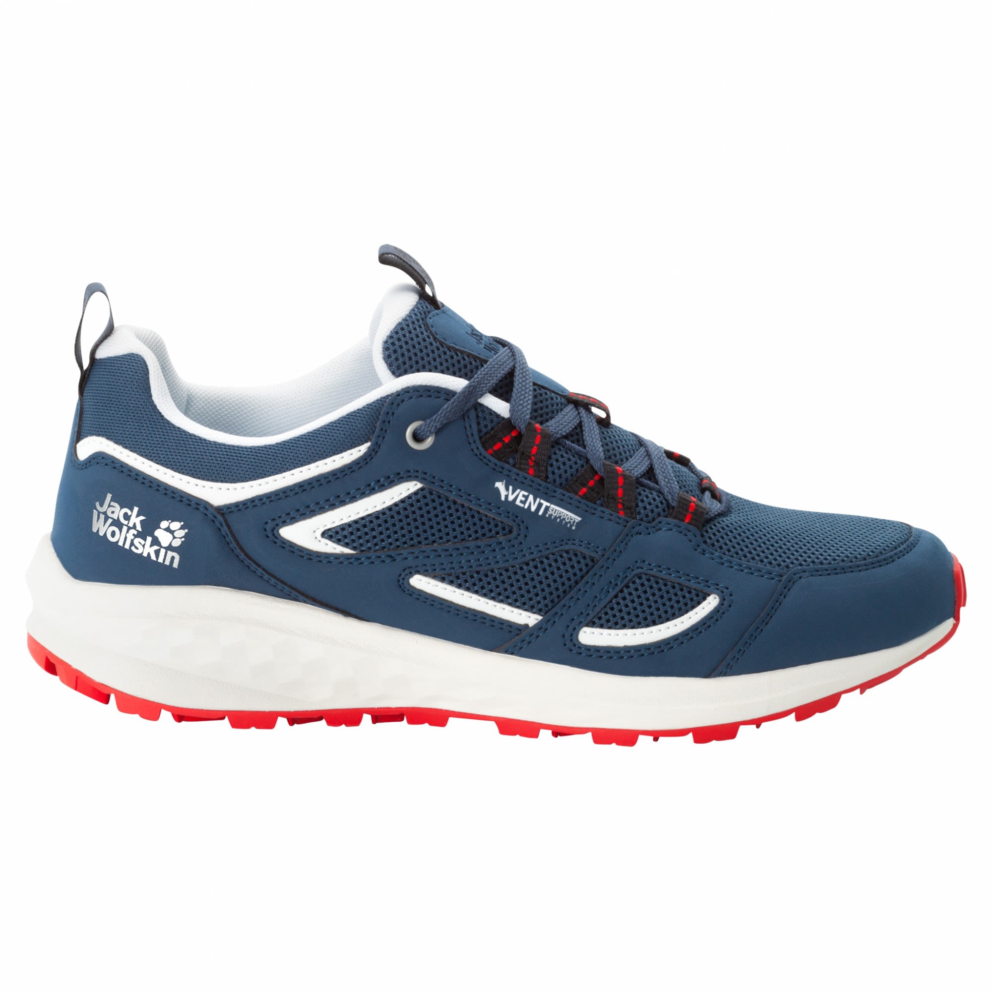 Jack Wolfskin Vojo 3 Vent Low Blau- Male Hiking- und Approach-Schuhe- Grsse EU 41 - Farbe Dark Blue - Red