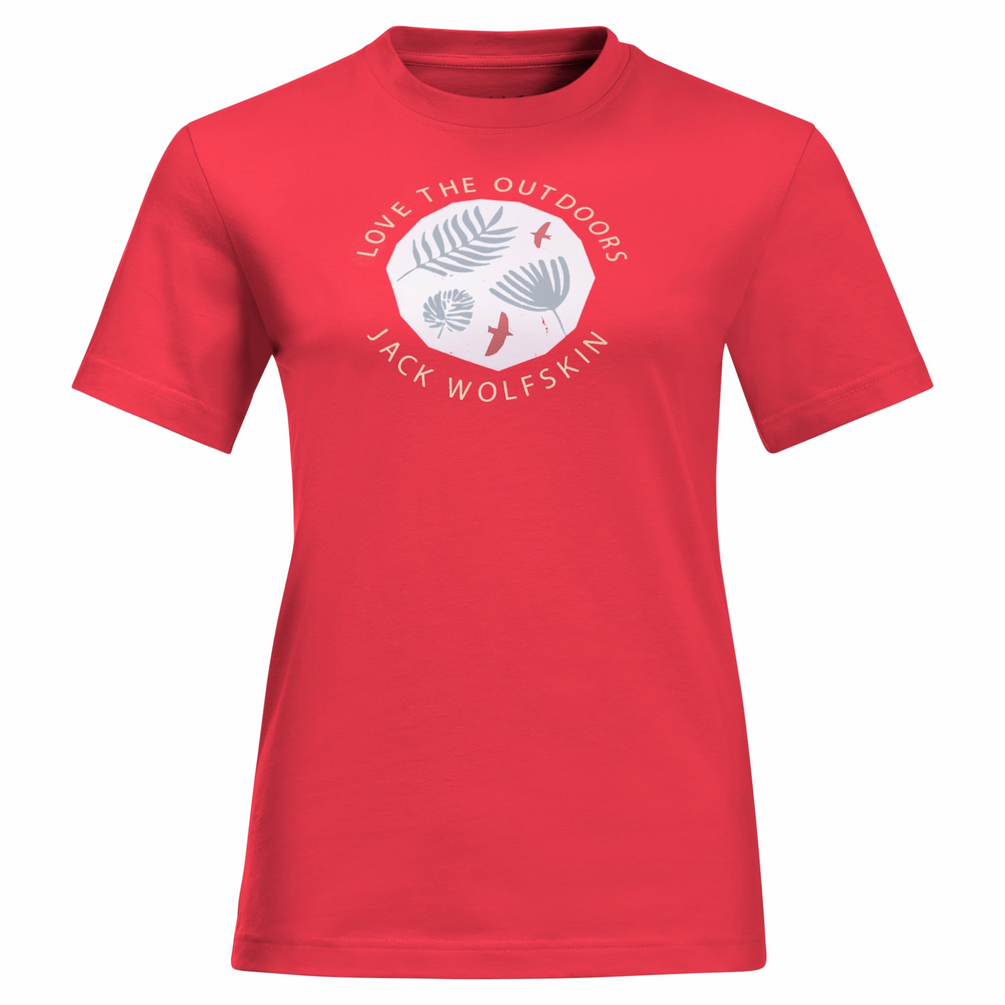 Jack Wolfskin Wild Flower T Rot- Female Kurzarm-Shirts- Grsse XL - Farbe Tulip Red