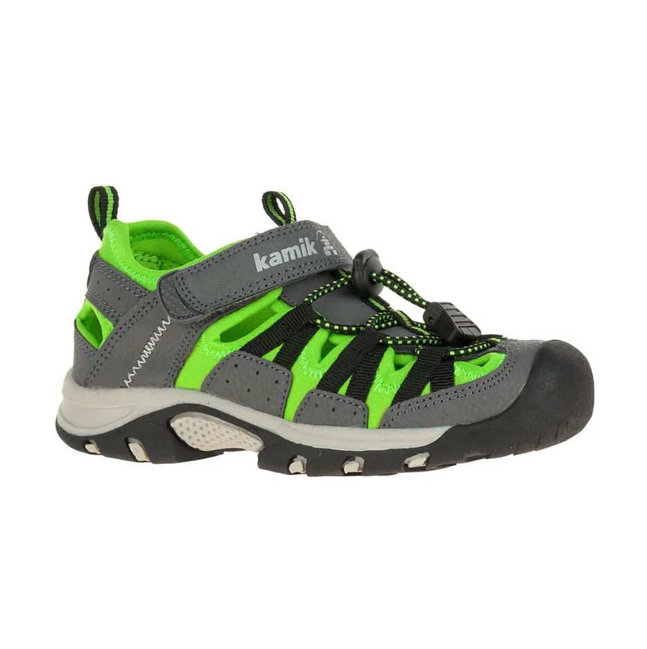 Kamik Kids Wildcat Grau - Grn- Sandalen- Grsse EU 39 - Farbe Charcoal - Lime
