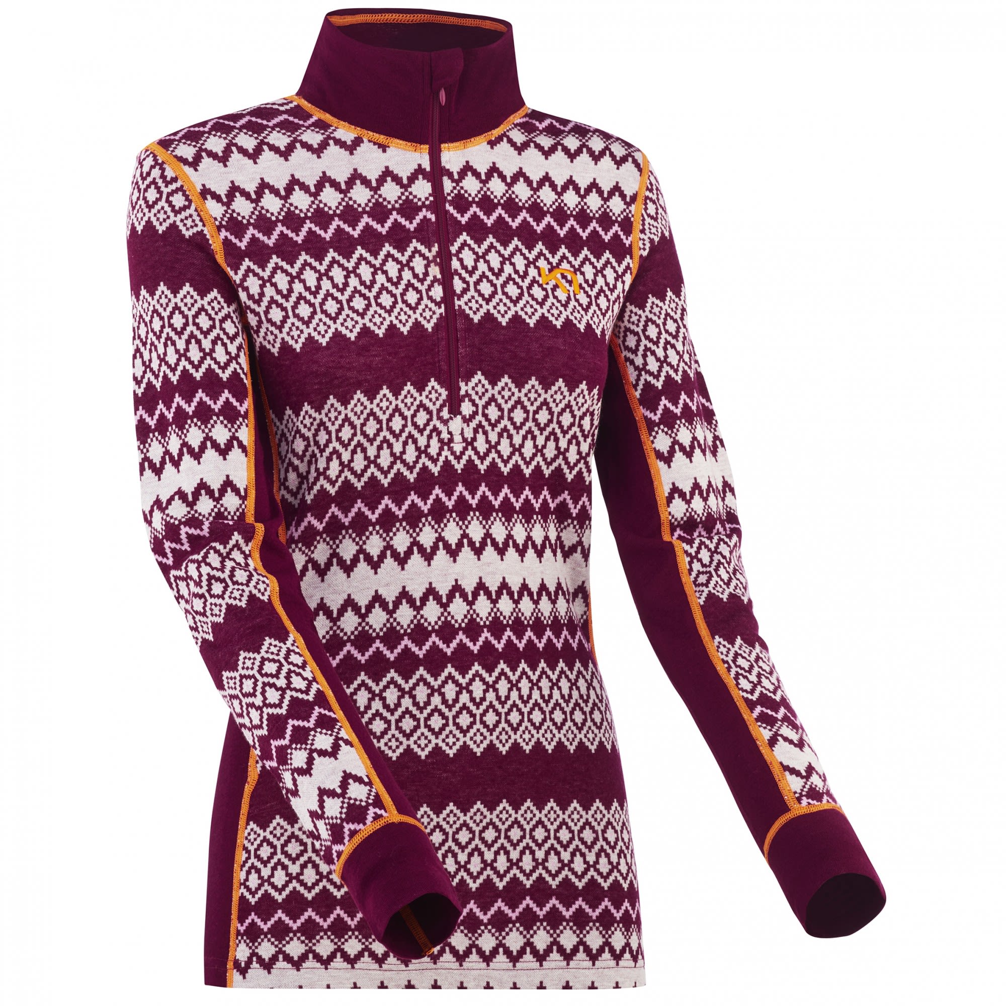 Kari Traa Agnes Half-Zip Rot- Female Merino Langarm-Shirts- Grsse S - Farbe Fancy
