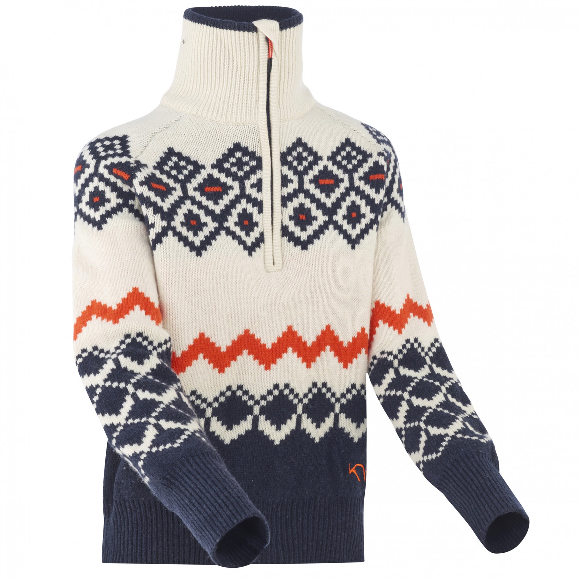 Kari Traa Agnes Knit Colorblock - Blau - Weiss- Female Merino Sweaters und Hoodies- Grsse XS - Farbe NWhite