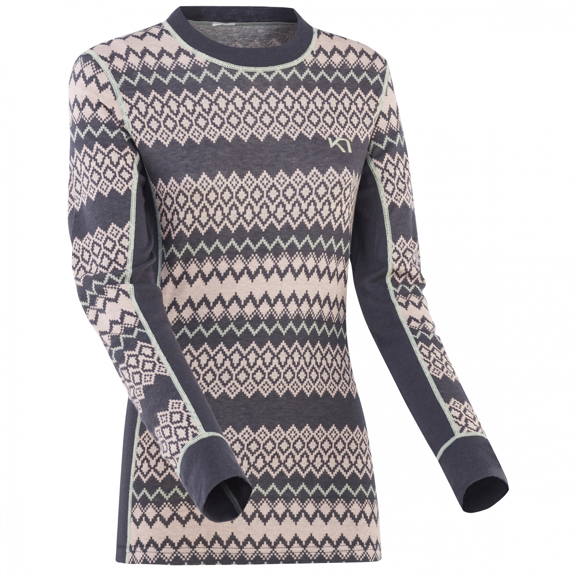 Kari Traa Agnes Long-Sleeve Grau- Female Merino Langarm-Shirts- Grsse M - Farbe Dove