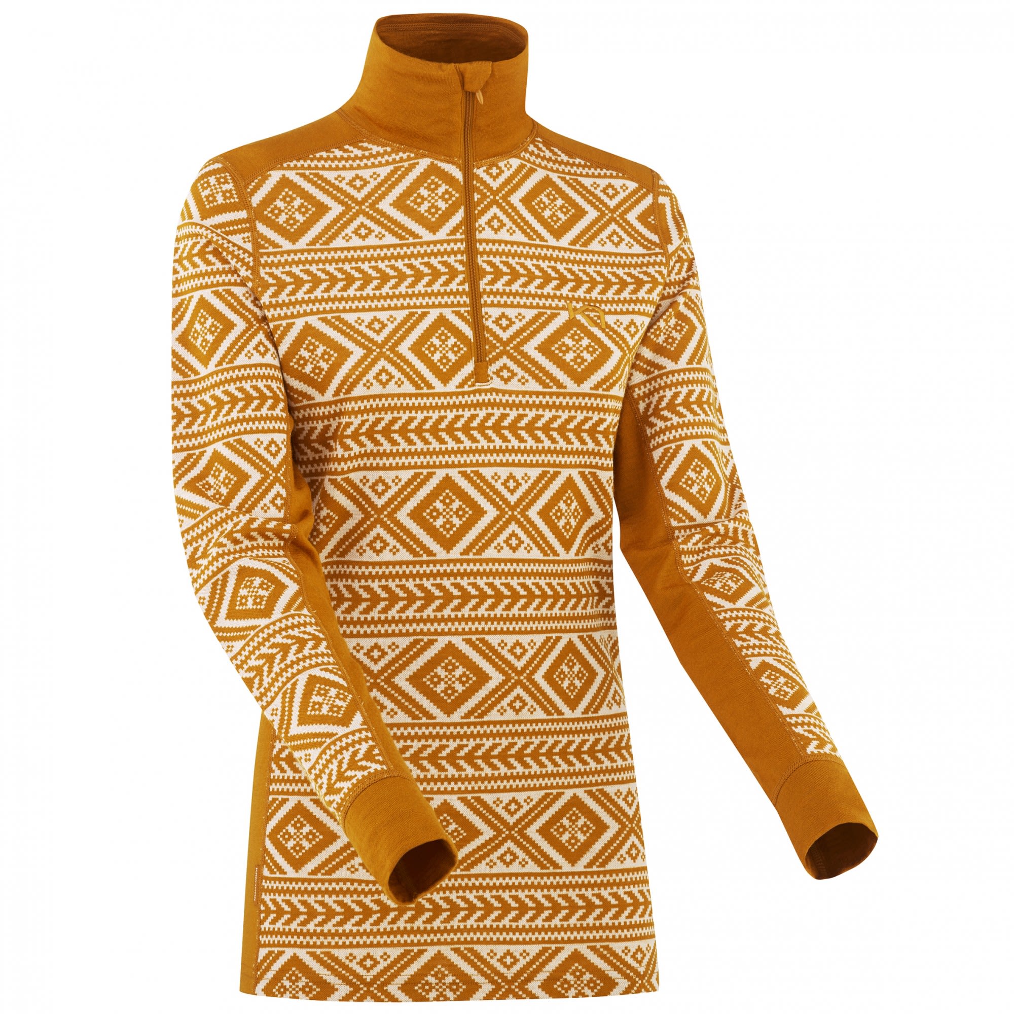 Kari Traa Floke Half-Zip Orange- Female Merino Langarm-Shirts- Grsse XS - Farbe Haze