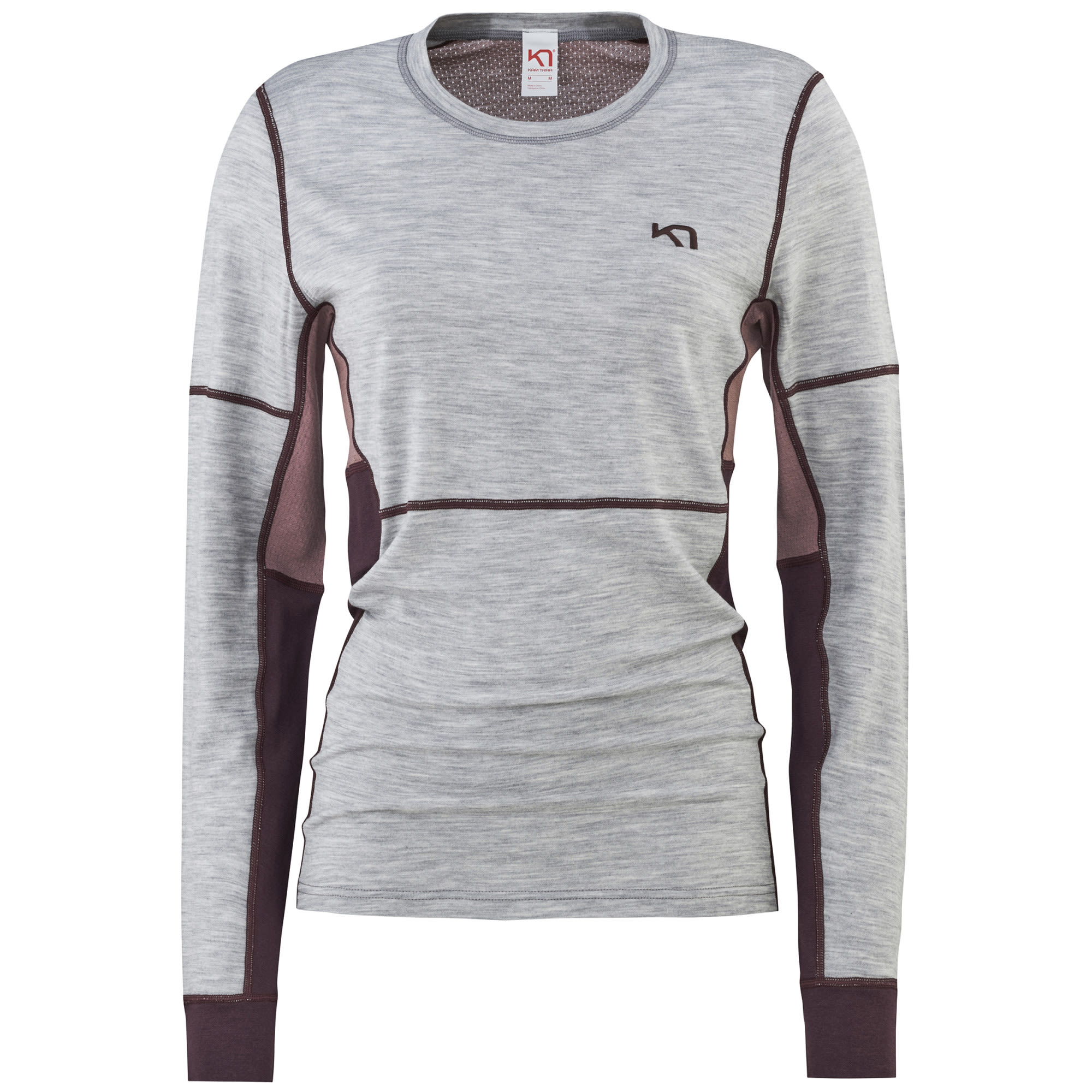 Kari Traa LaM Long-Sleeve Beige- Female Merino Kurzarm-Shirts und Tops- Grsse M - Farbe Greym