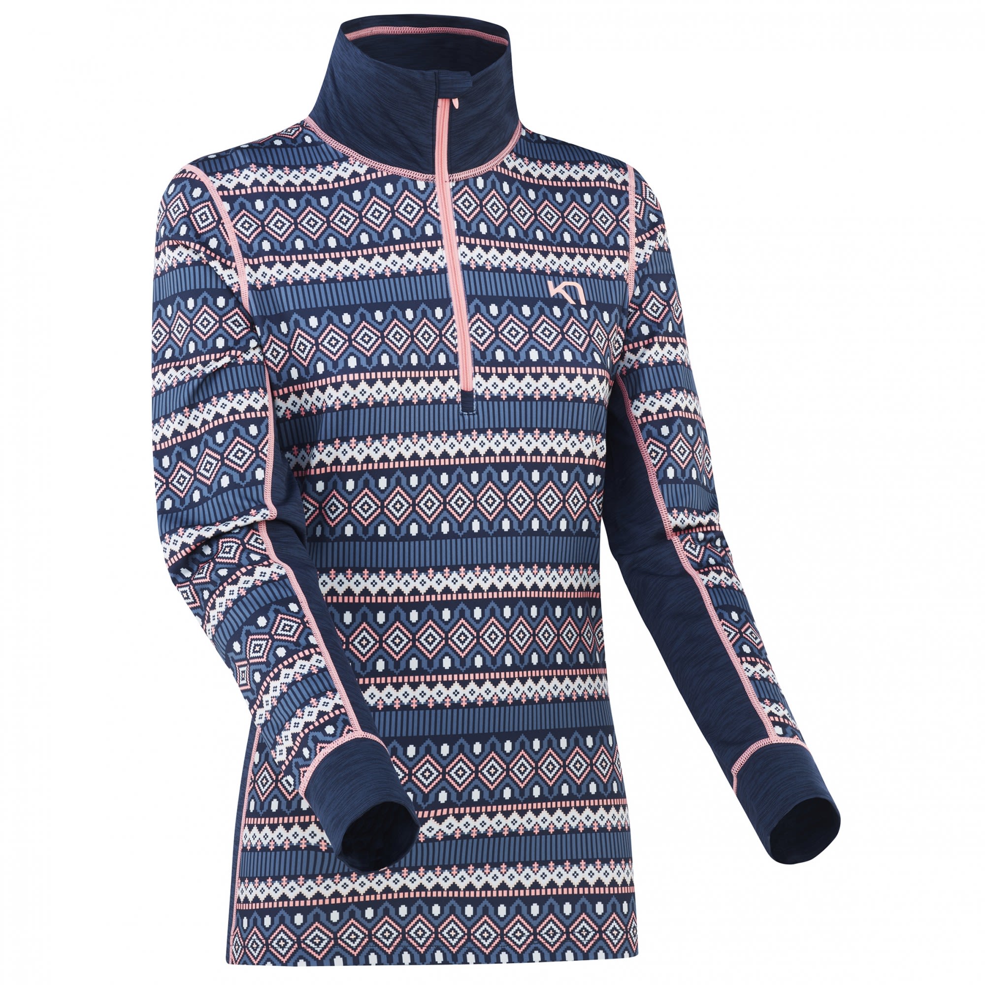 Kari Traa Lune Half-Zip Blau- Female Langarm-Shirts- Grsse XS - Farbe Marin
