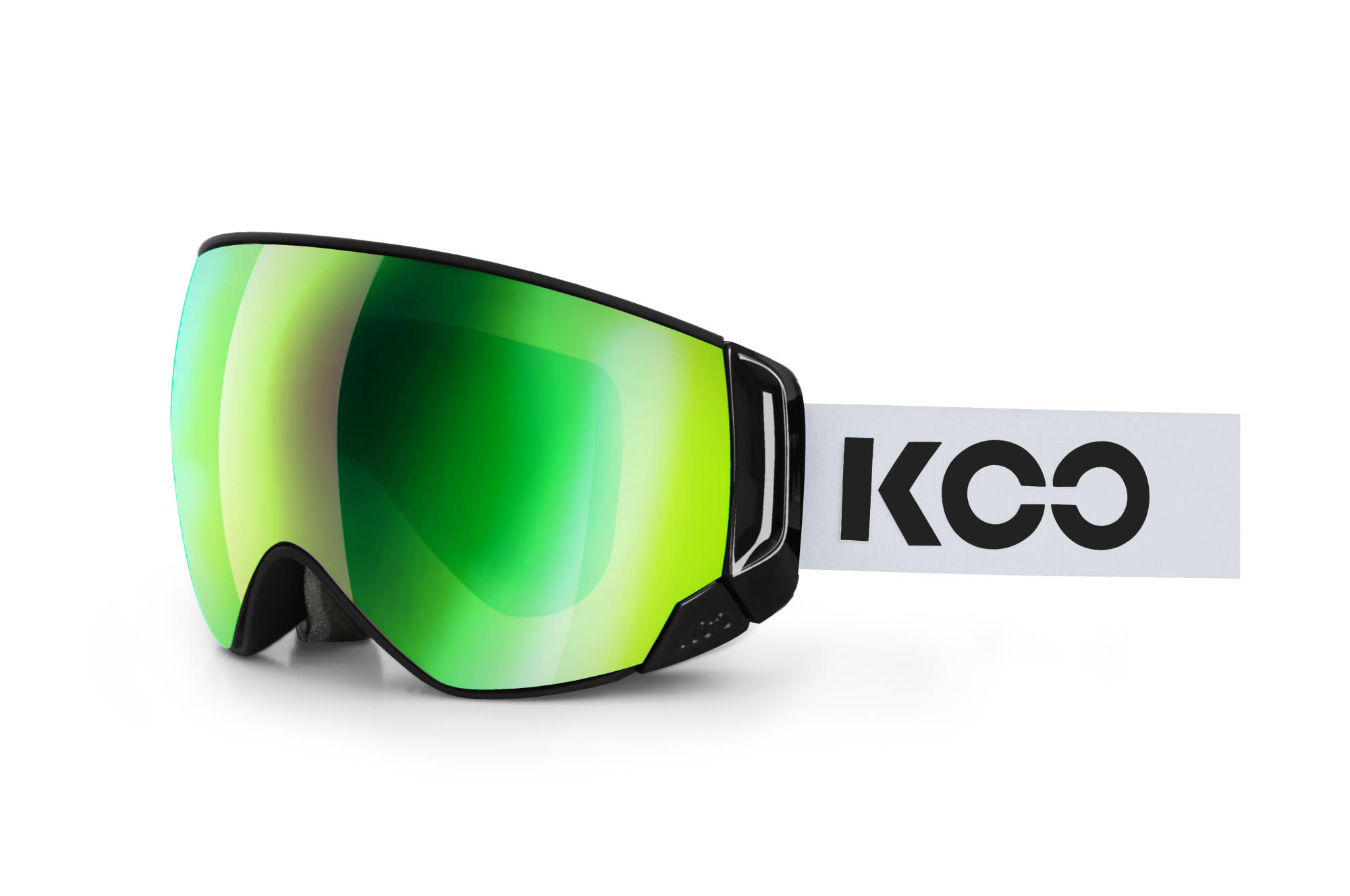 Koo Enigma Style Schwarz- Skibrillen- Grsse One Size - Farbe White - Black - Green Mirror