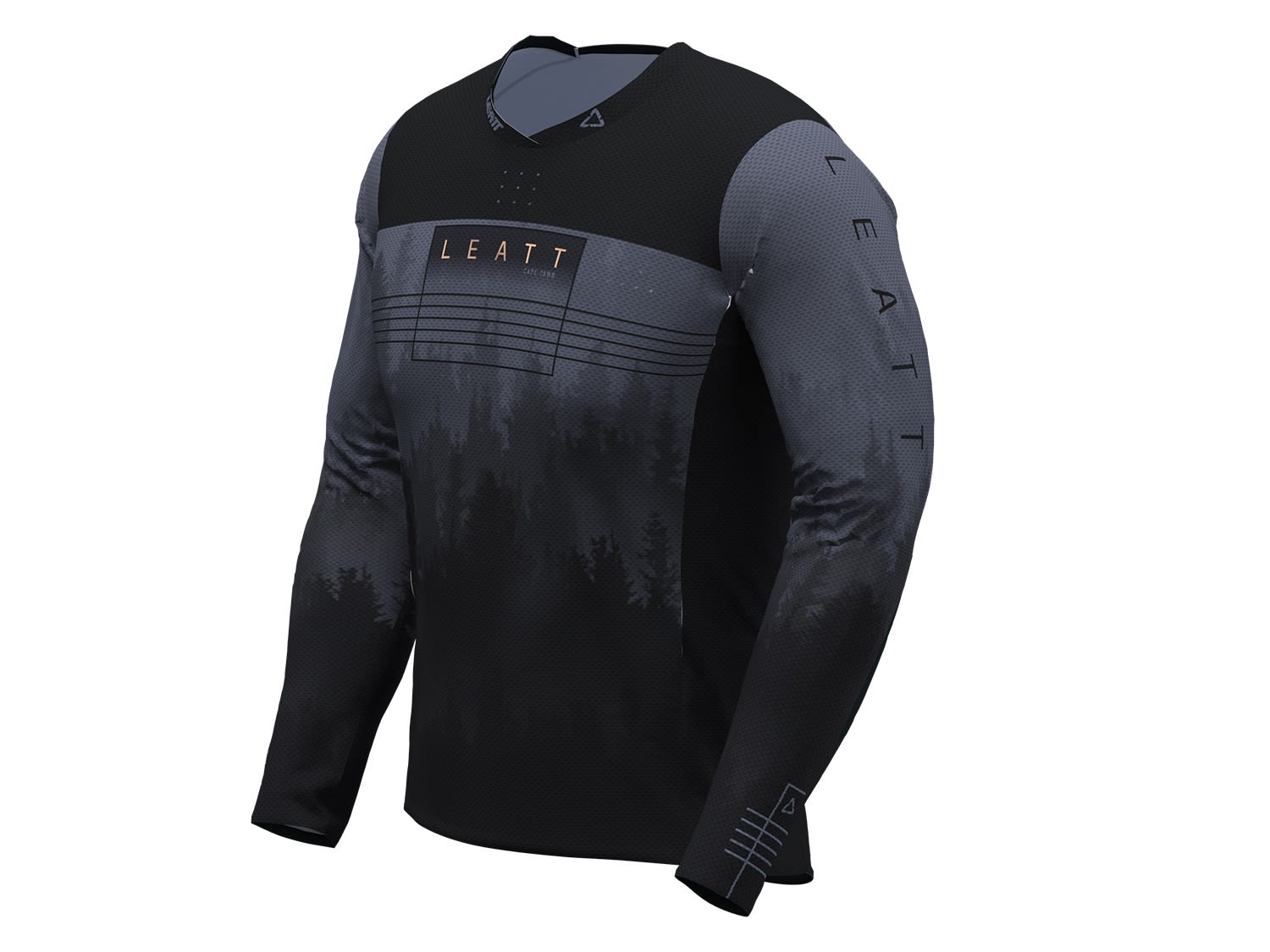 Leatt MTB Gravity 4-0 Jersey Grau - Schwarz- Male Langarm-Shirts- Grsse S - Farbe Black Print