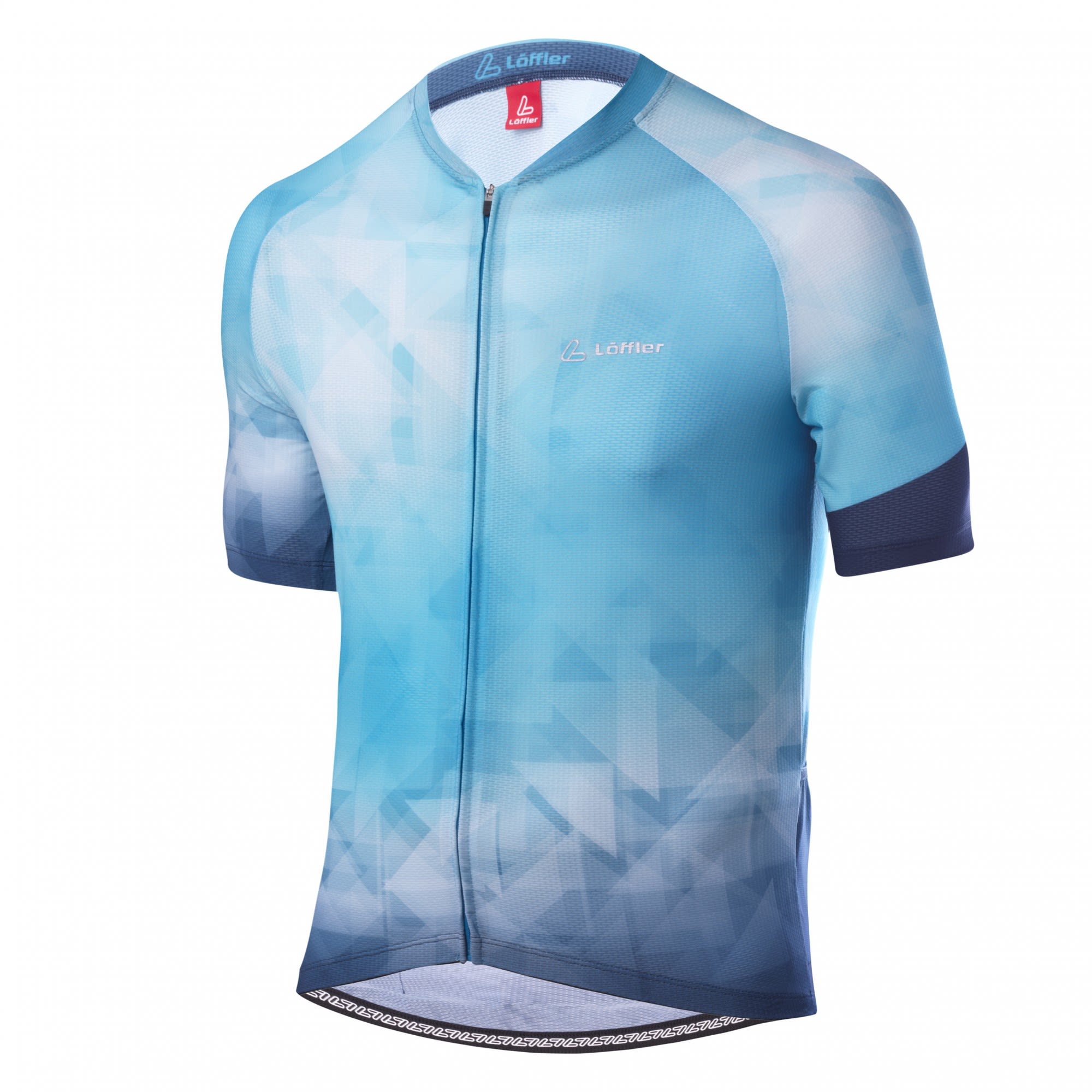 Lffler Bike Jersey Full-Zip Aero Blau- Male Kurzarm-Shirts- Grsse 54 - Farbe Blue Lake