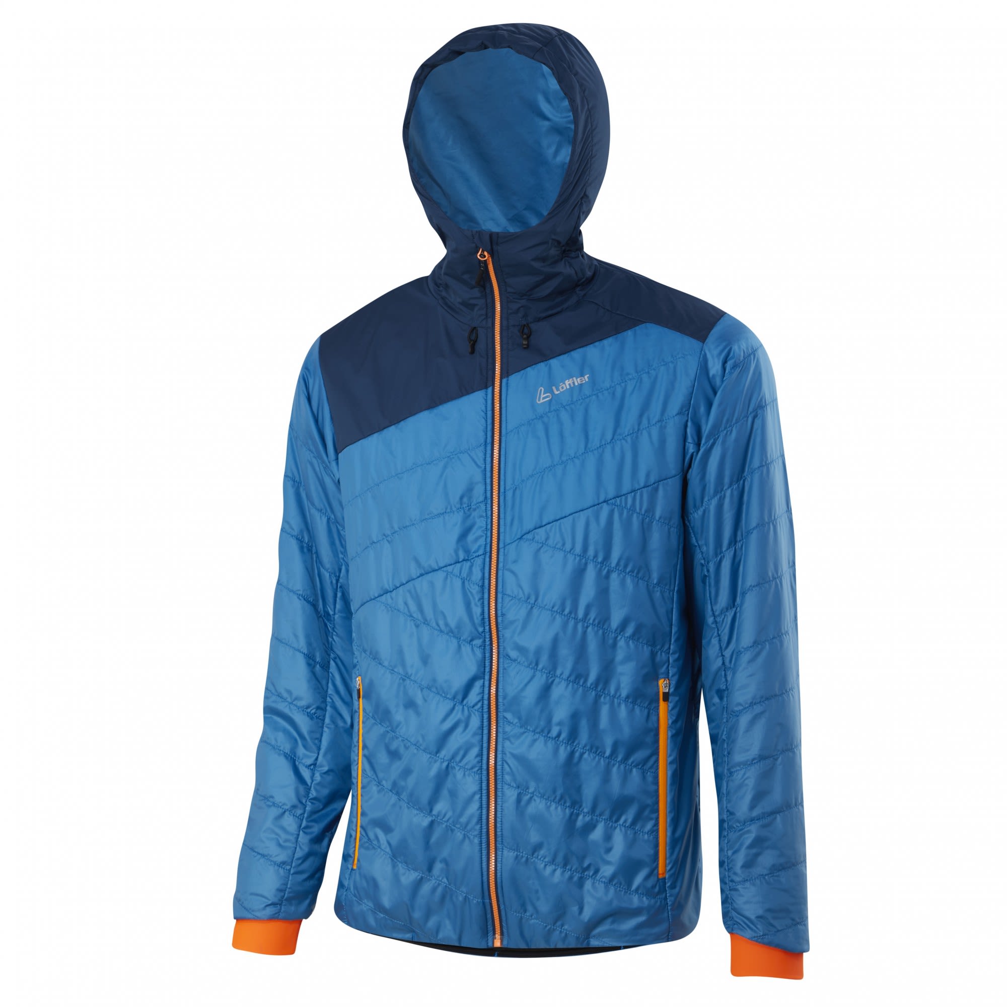 Lffler Hooded Jacket CF PL Active Blau- Male PrimaLoft(R) Ponchos und Capes- Grsse 50 - Farbe Orbit