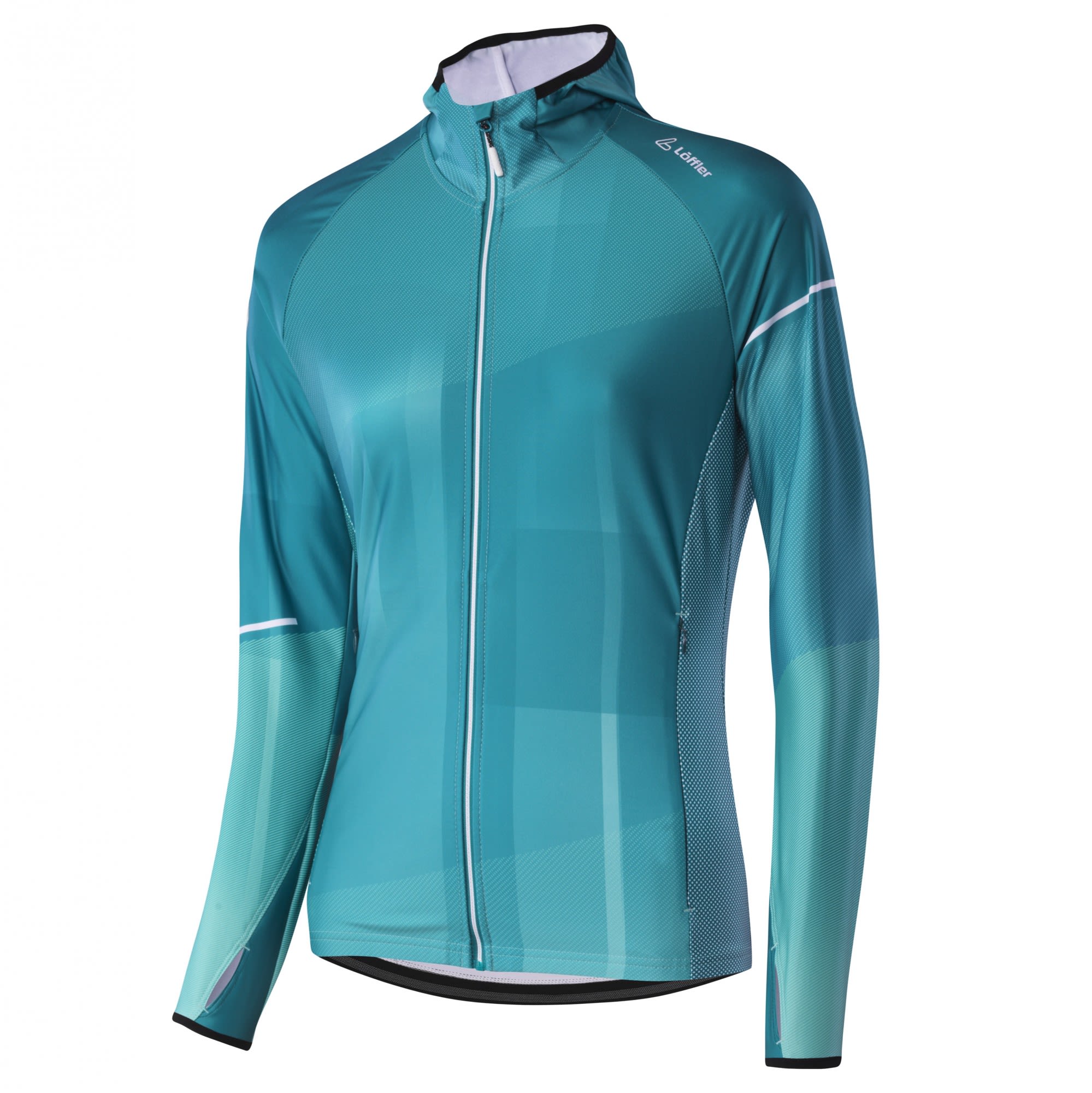 Lffler Hoody Speed Blau- Female Sweaters und Hoodies- Grsse 38 - Farbe Lagoon