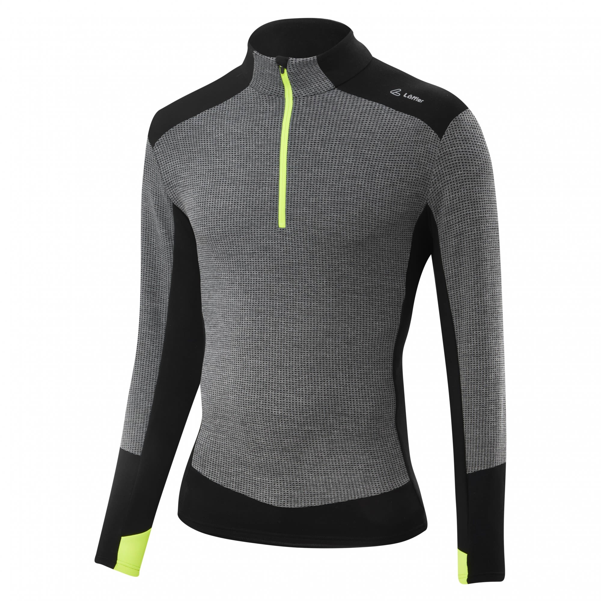 Lffler Midlayer Matrix Transtex Grau- Male Oberteile- Grsse 58 - Farbe Black - Neon Yellow