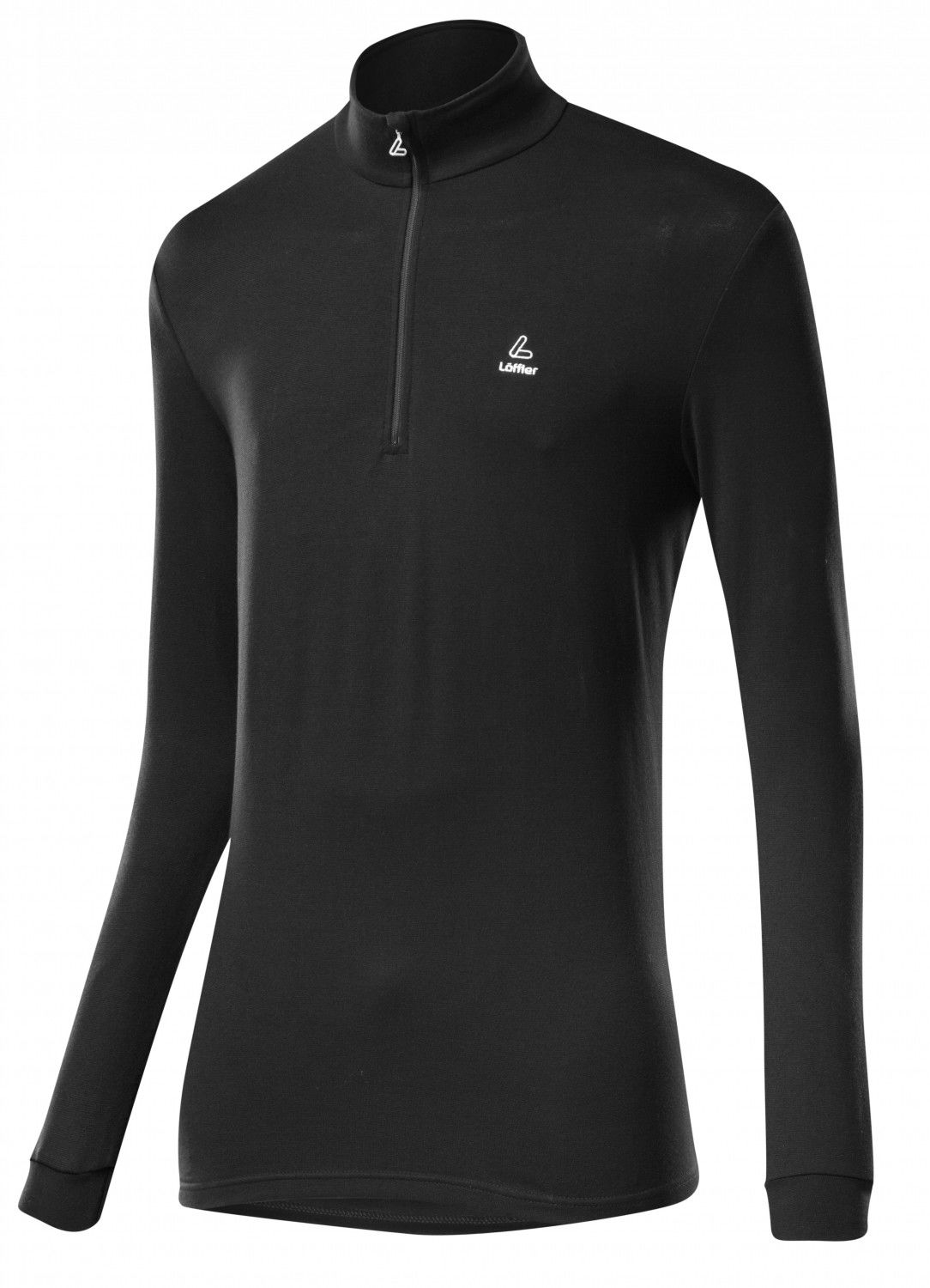 Lffler Transtex Pulli Basic Schwarz- Male Langarm-Shirts- Grsse 46 - Farbe Schwarz