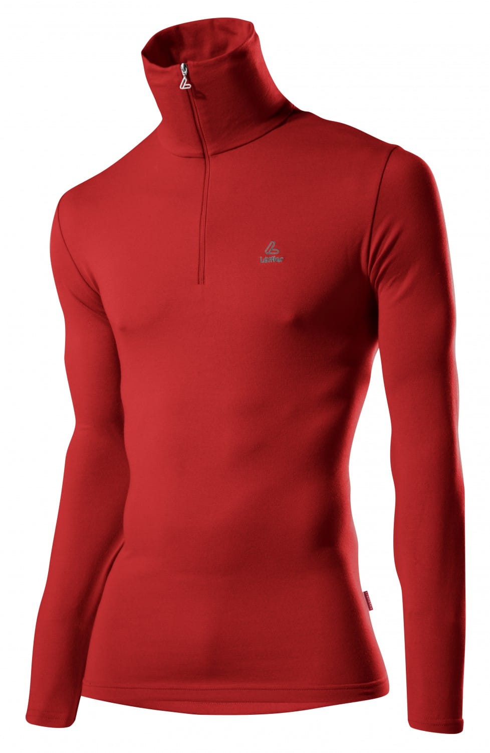 Lffler Transtex Zip Rolli Basic CF Rot- Male Langarm-Shirts- Grsse 48 - Farbe Rot