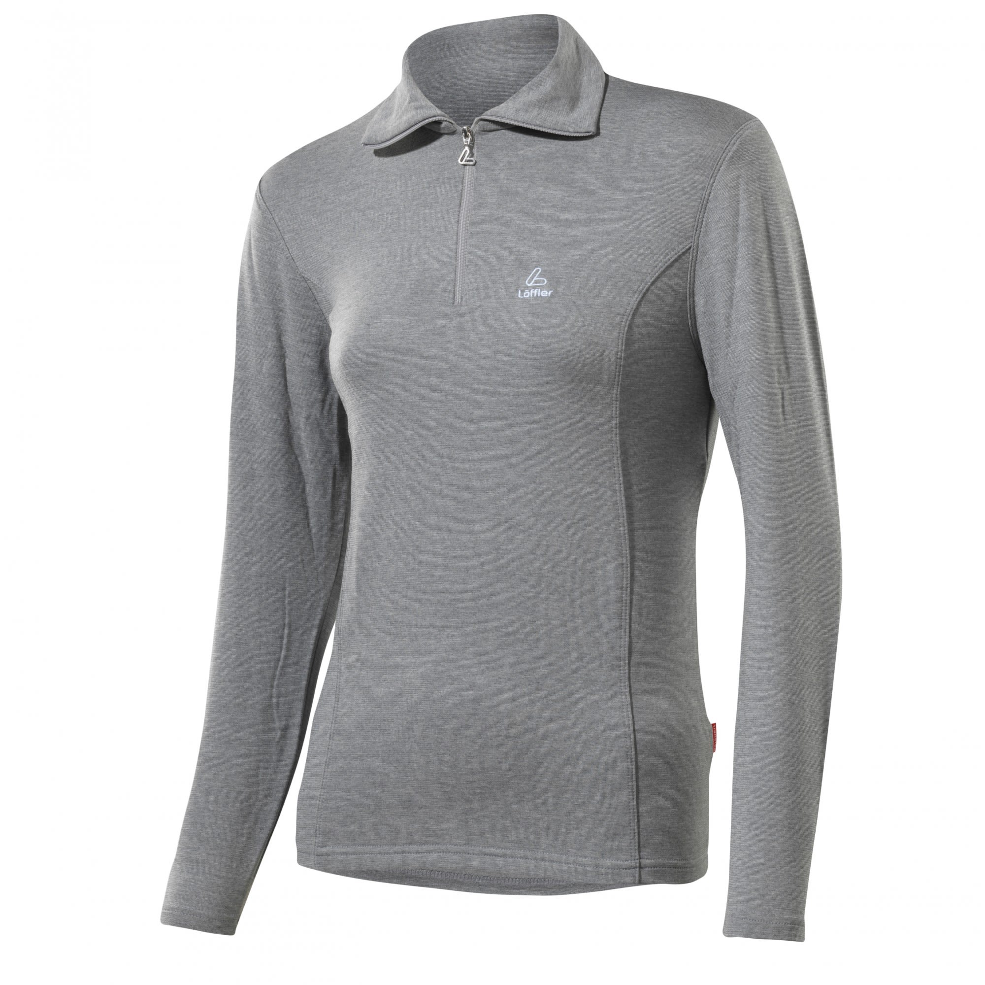 Lffler Transtex Zip-Rolli Basic Grau- Female Langarm-Shirts- Grsse 36 - Farbe Grau Mele