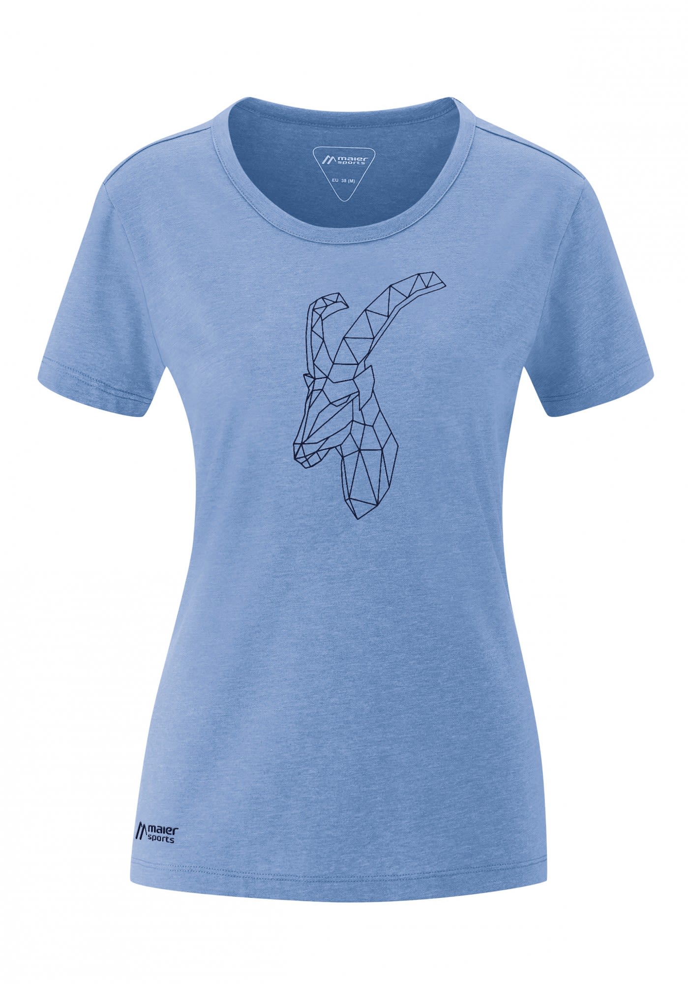 Maier Sports Grischun Blau- Female T-Shirts- Grsse 36 - Farbe Aqua Mel - Ibex