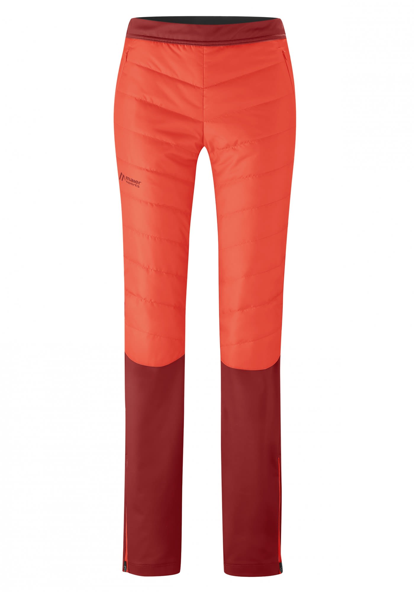 Maier Sports Telfs CC Pants Colorblock - Orange - Rot- Female Daunen Leggings und Tights- Grsse 38 - Farbe Sun-dried Tomato - Hot Coral