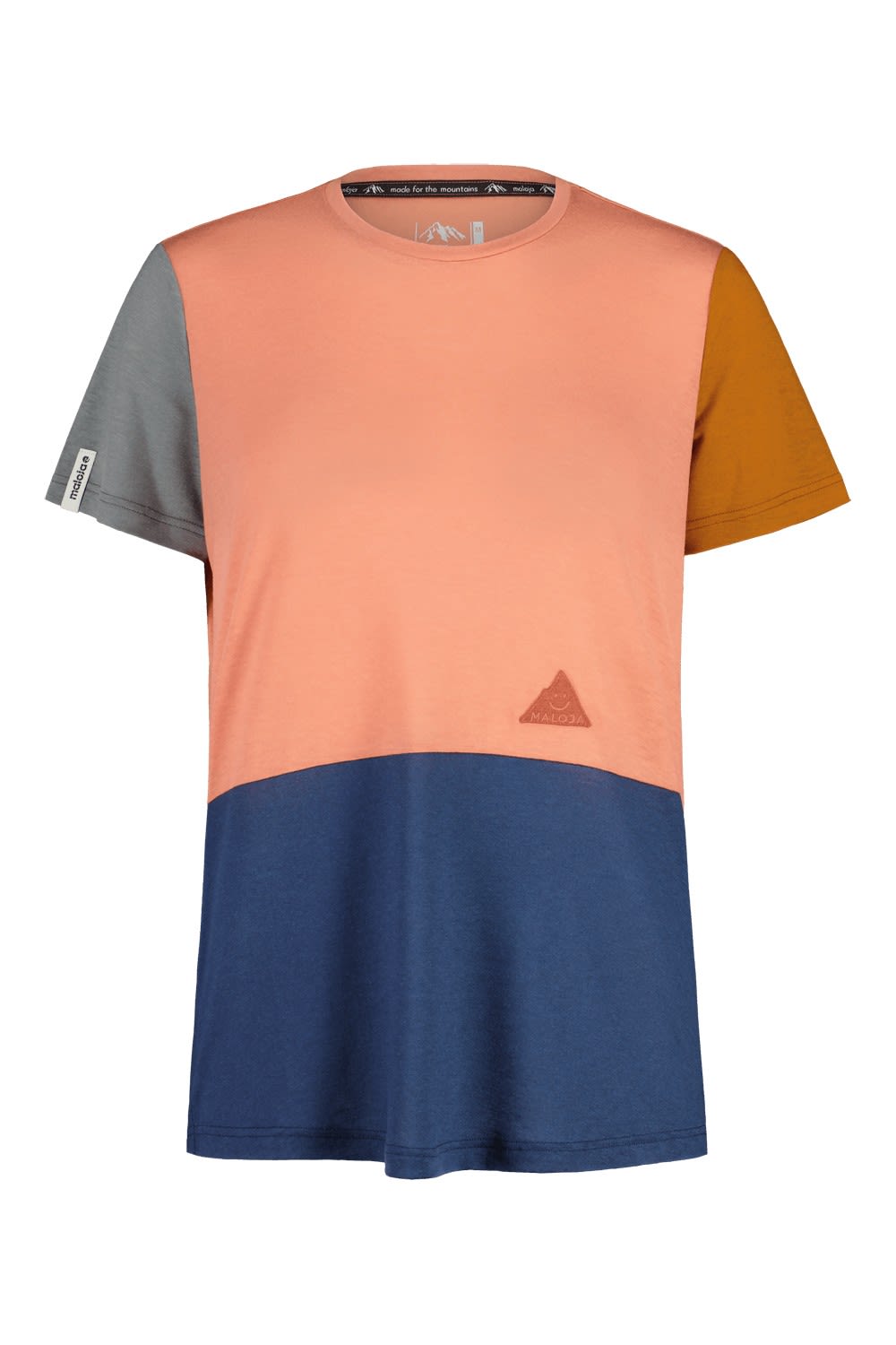 Maloja Almenrauschm- T-Shirt Colorblock - Pink- Female Merino Kurzarm-Shirts- Grsse M - Farbe Rosewood Multi
