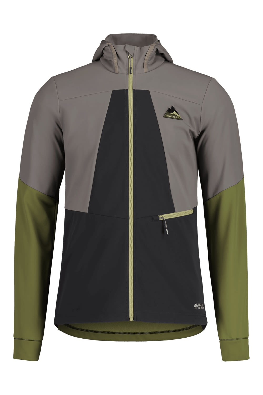 Maloja Auerhahnm- Jacke Colorblock - Grau - Schwarz- Male Gore-Tex(R) Anoraks- Grsse S - Farbe Stone Multi