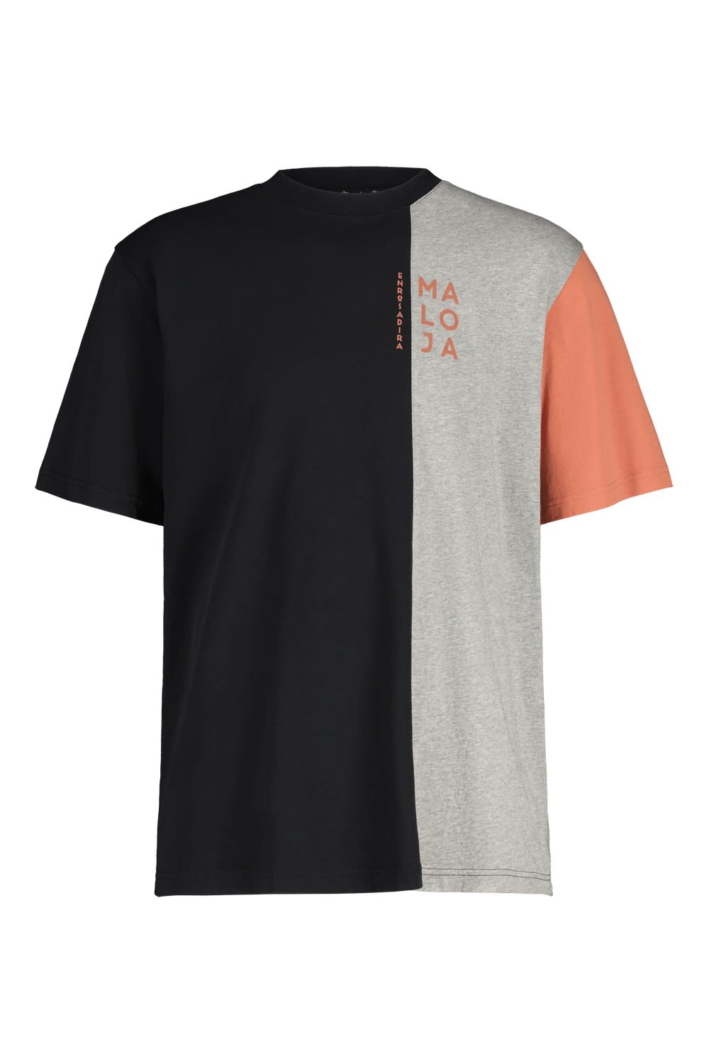 Maloja Boem- T-Shirt Colorblock - Schwarz- Male Kurzarm-Shirts- Grsse S - Farbe Moonless Multi