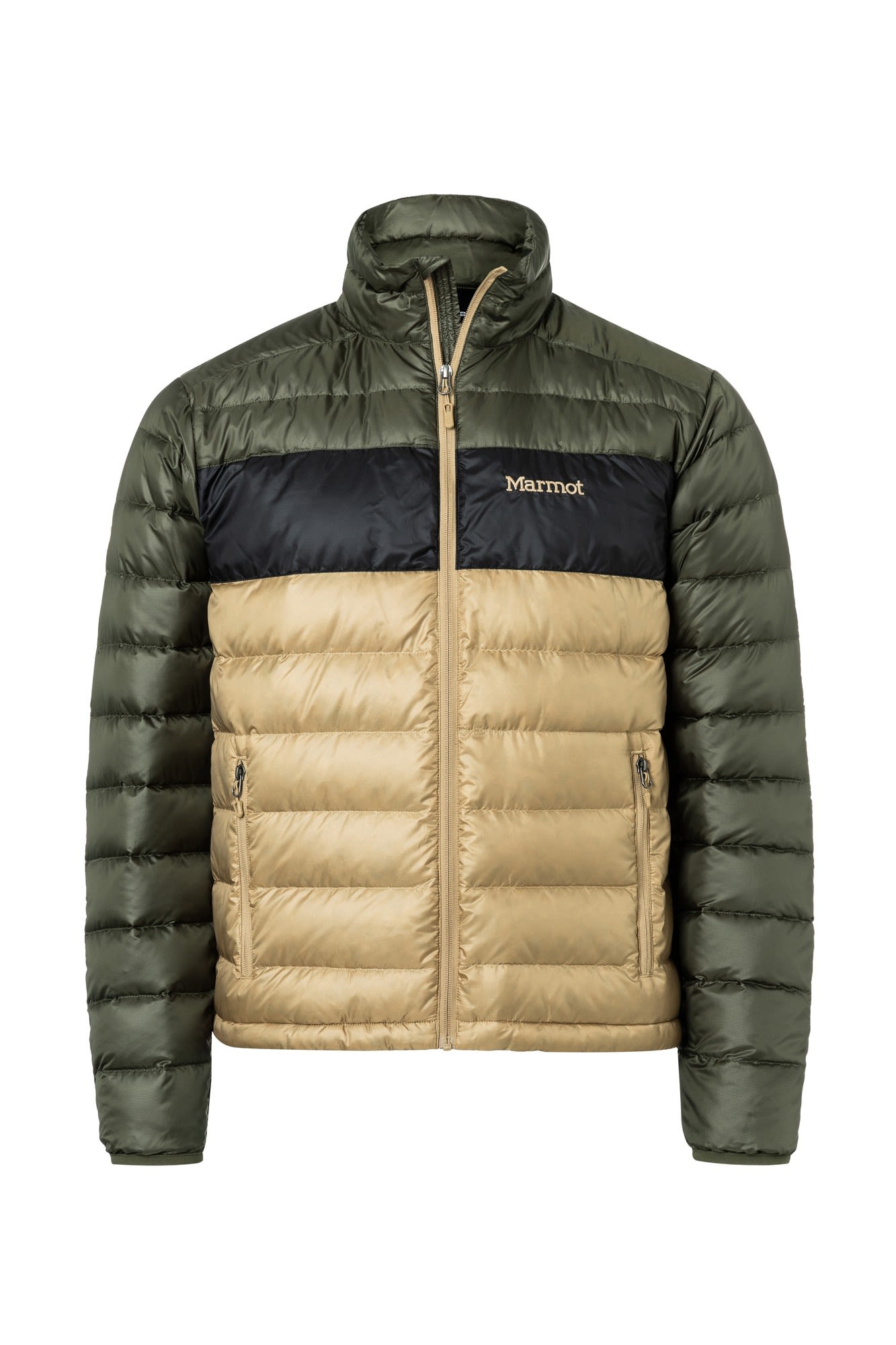 Marmot Ares Jacket Colorblock - Beige - Grn- Male Daunen Ponchos und Capes- Grsse S - Farbe Nori - Black