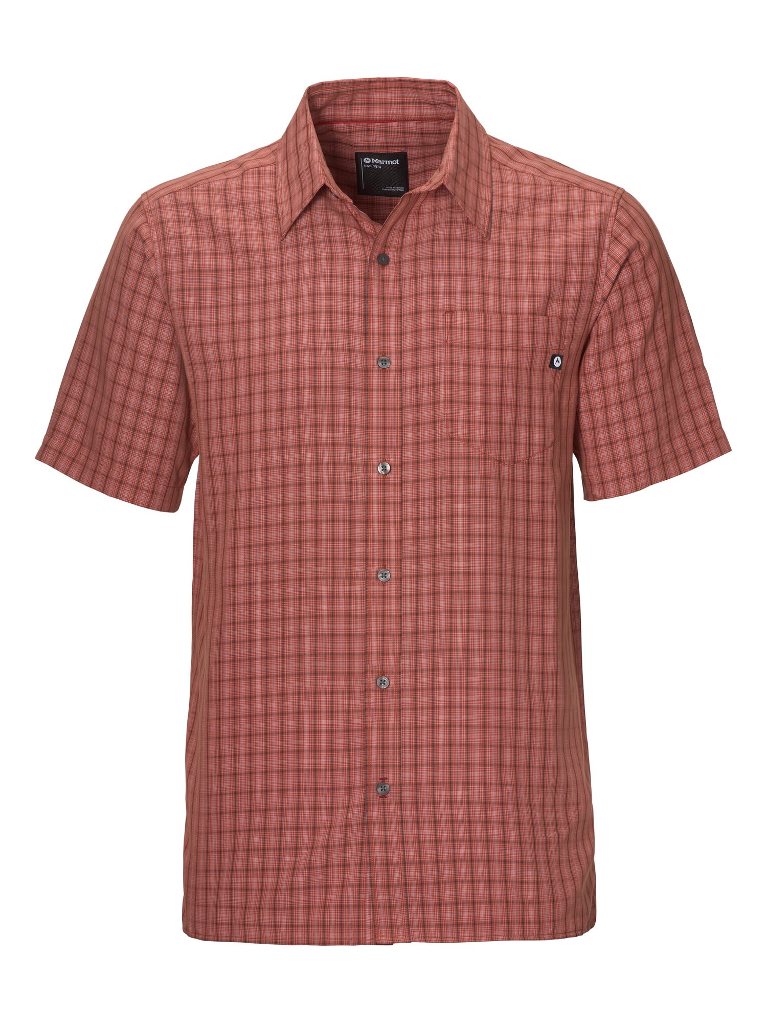 Marmot Eldridge Short-Sleeve Kariert - Rot- Male Kurzarm-Hemden- Grsse M - Farbe Picante