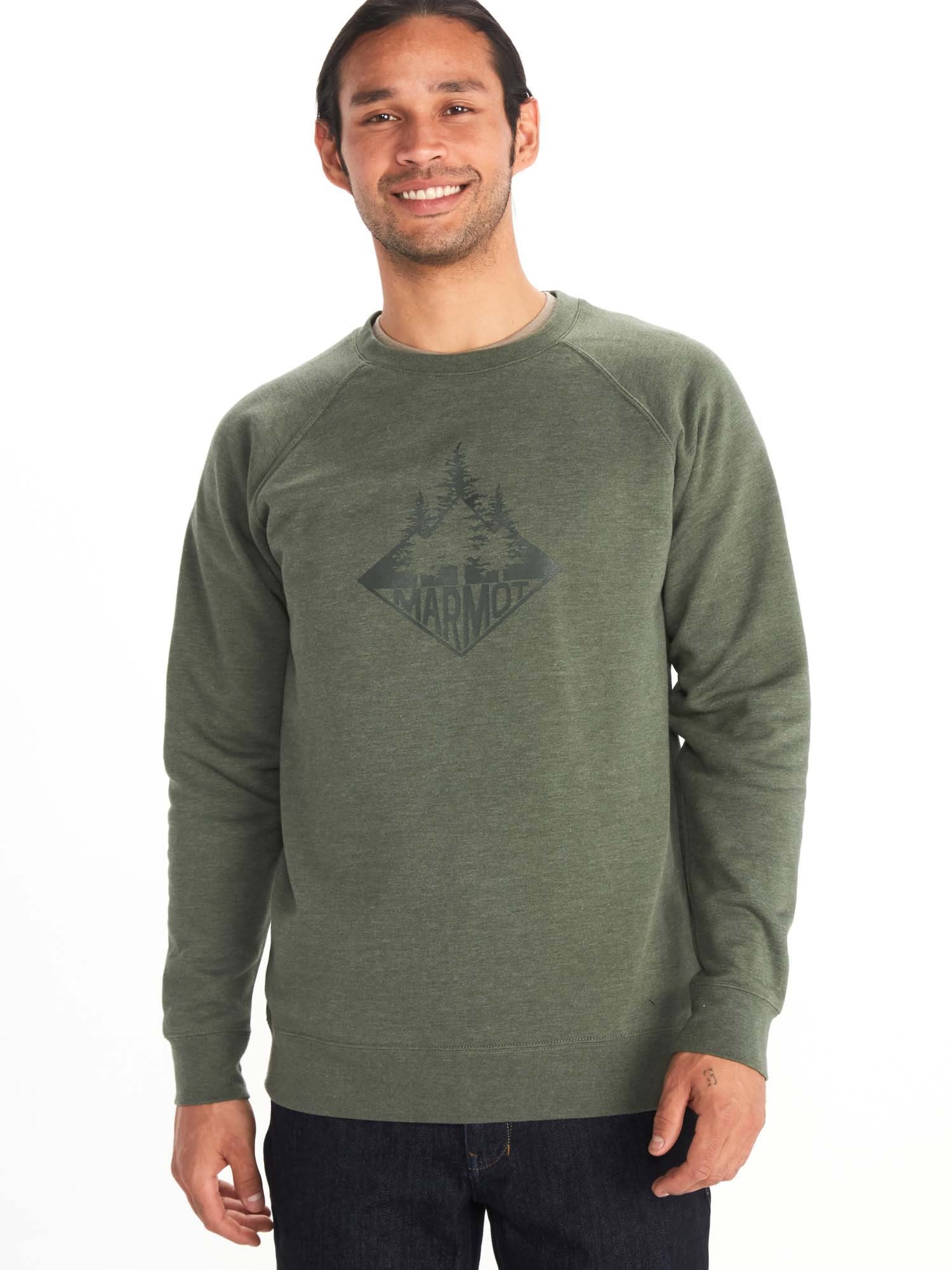 Marmot Forest Crew Neck Sweatshirt Grn- Male Sweaters und Hoodies- Grsse XL - Farbe Crocodile Heather