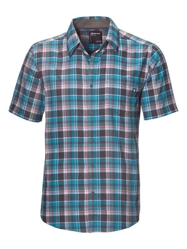 Marmot Syrocco Short-Sleeve Kariert - Blau- Male Kurzarm-Hemden- Grsse S - Farbe Enamel Blue