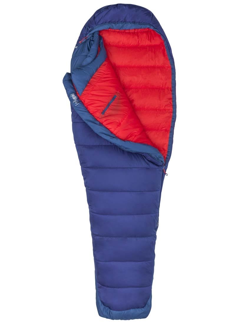 Marmot Trestles Elite ECO 20 Long Blau- Female Kunstfaserschlafscke- Grsse 203 cm - RV links - Farbe Midnight - Storm