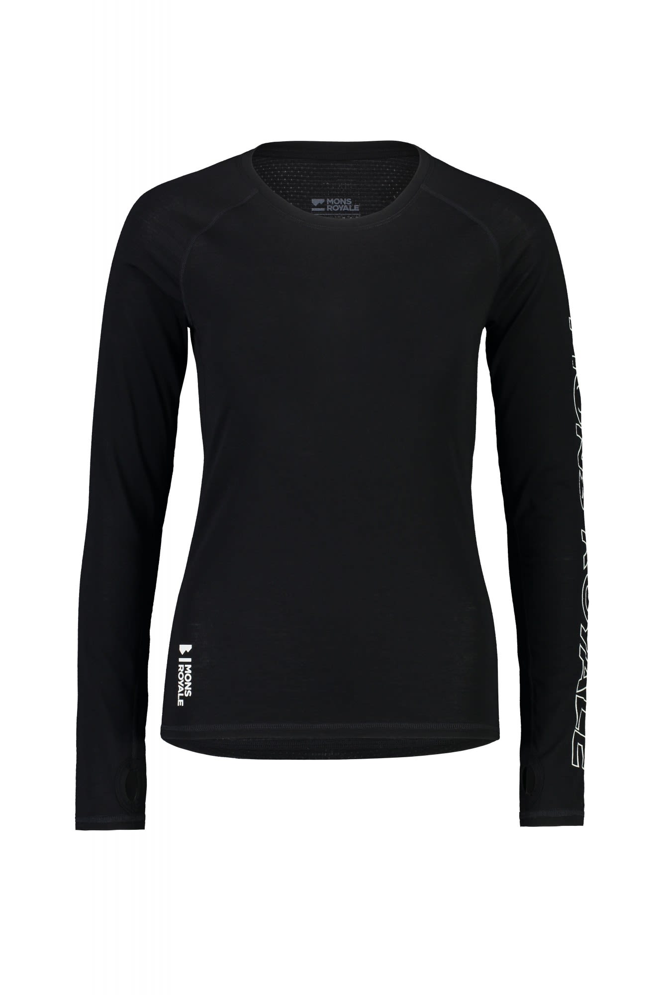 Mons Royale Bella Tech Long-Sleeve Schwarz- Female Merino Kurzarm-Shirts und Tops- Grsse XS - Farbe Black