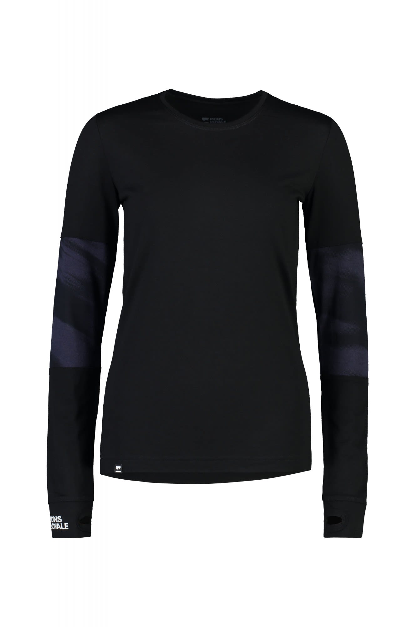 Mons Royale Cornice Long-Sleeve Schwarz- Female Merino Langarm-Shirts- Grsse M - Farbe Black - Motion 9