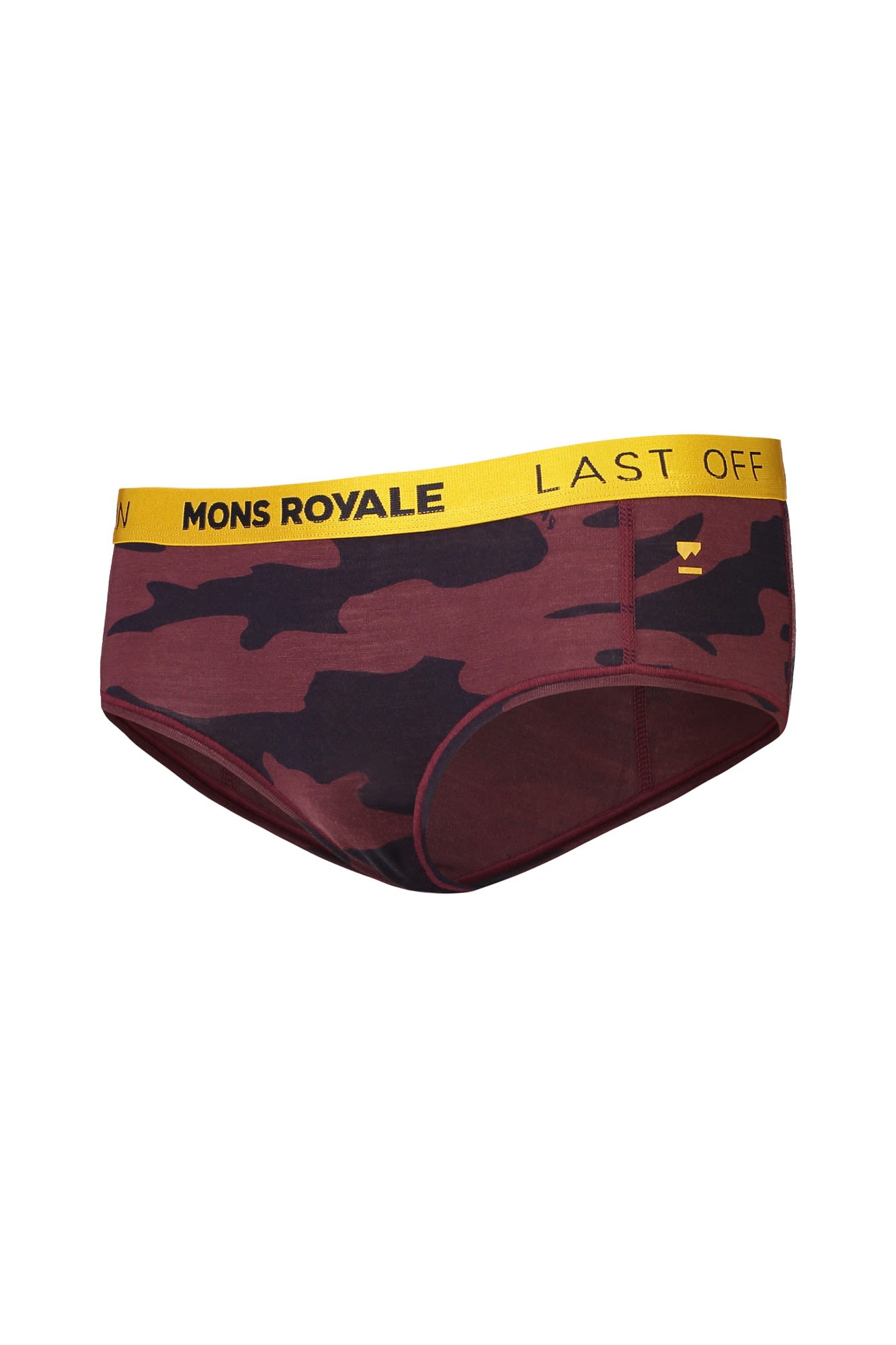 Mons Royale Sylvia Boyleg Print Rot- Female Merino Unterwsche- Grsse XS - Farbe Chocolate Camo