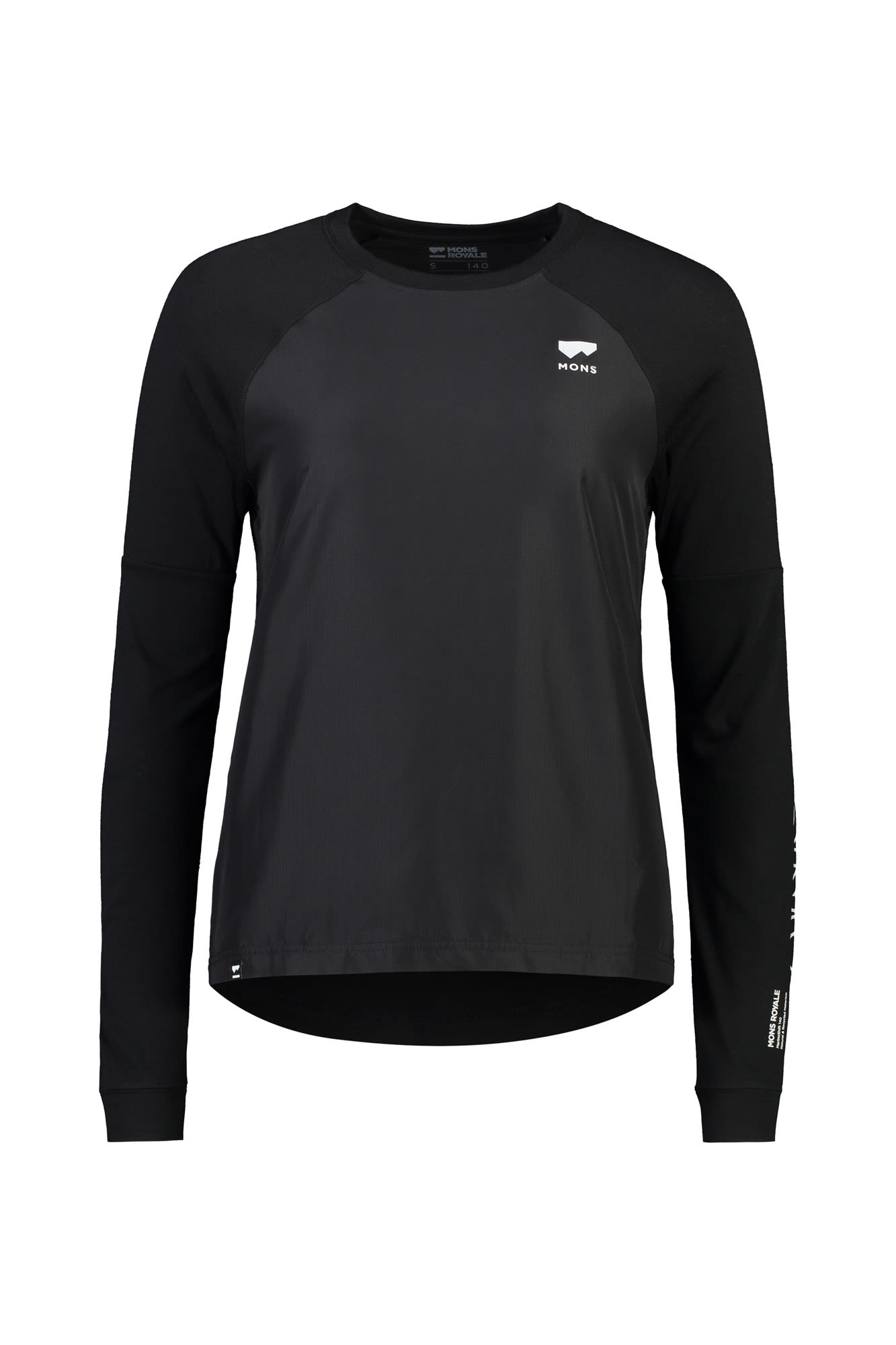 Mons Royale Tarn Merino Shift Wind Jersey Schwarz- Female Merino T-Shirts- Grsse XS - Farbe Black