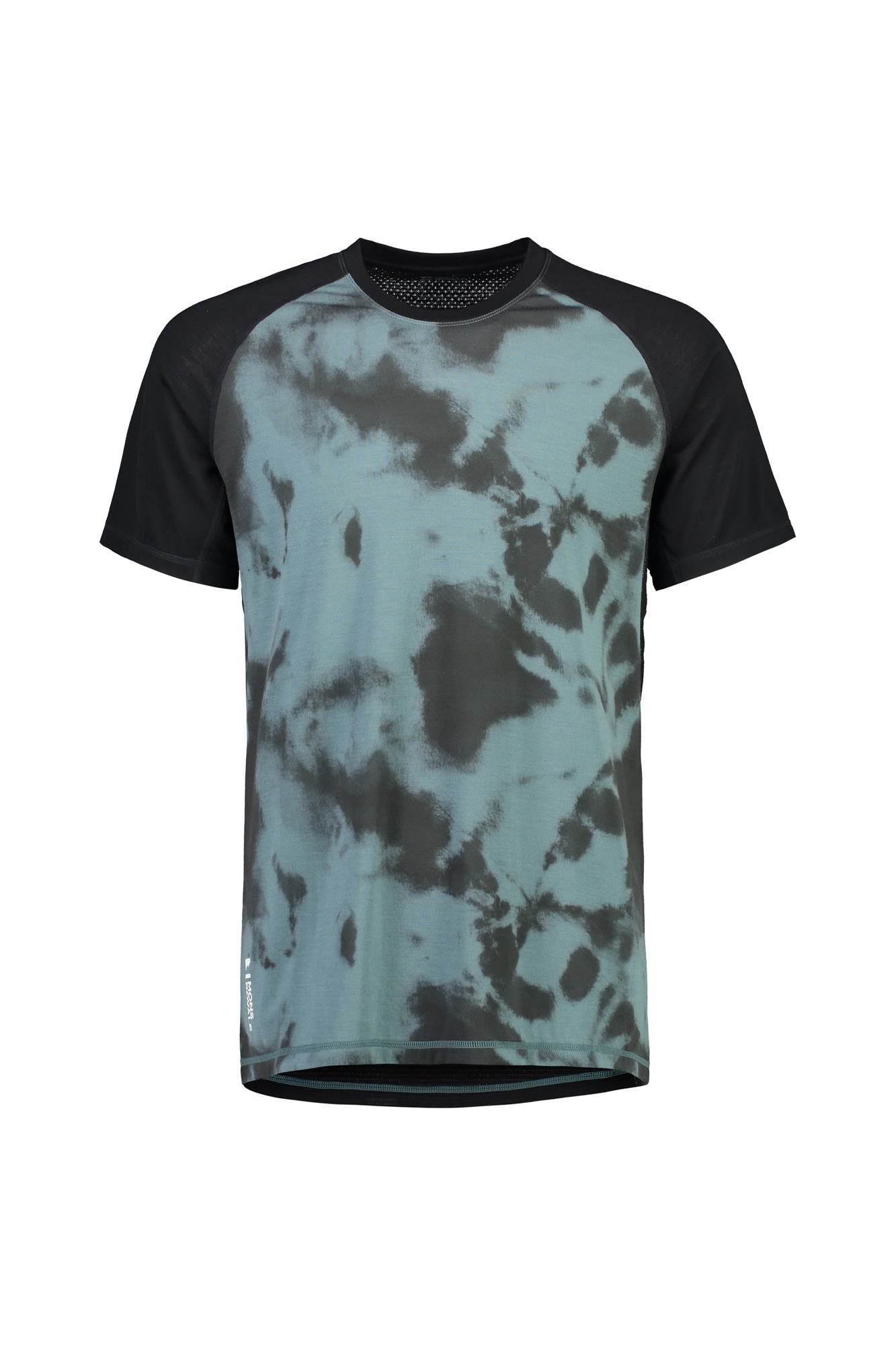 Mons Royale Temple Tech T-Shirt Print Colorblock - Blau- Male Merino Oberteile- Grsse M - Farbe Sage Tie Dye - Black