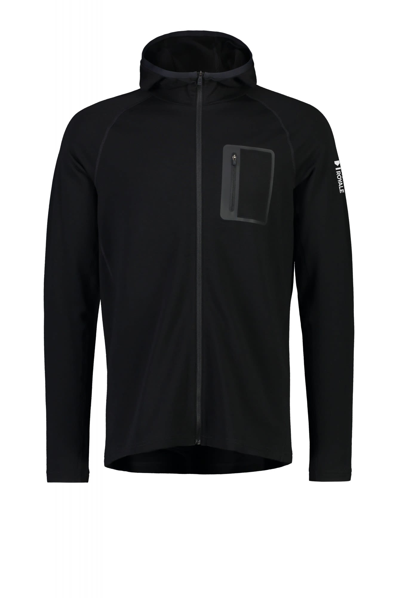Mons Royale Traverse Midi Full Zip Hood Schwarz- Male Merino Winterjacken- Grsse S - Farbe Black