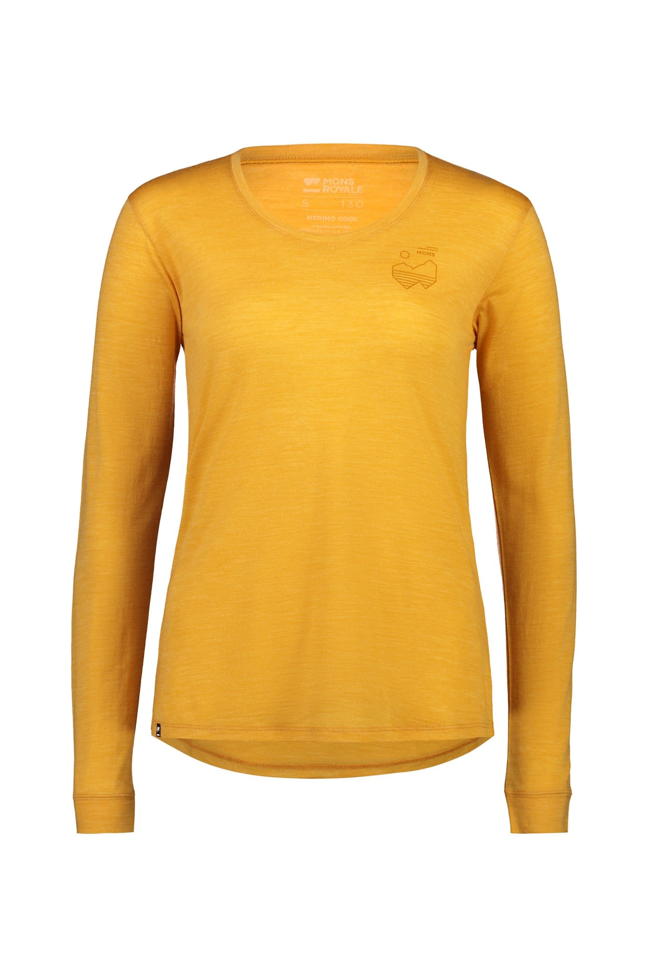 Mons Royale Zephyr Long-Sleeve Gelb- Female Merino T-Shirts- Grsse XS - Farbe Gold