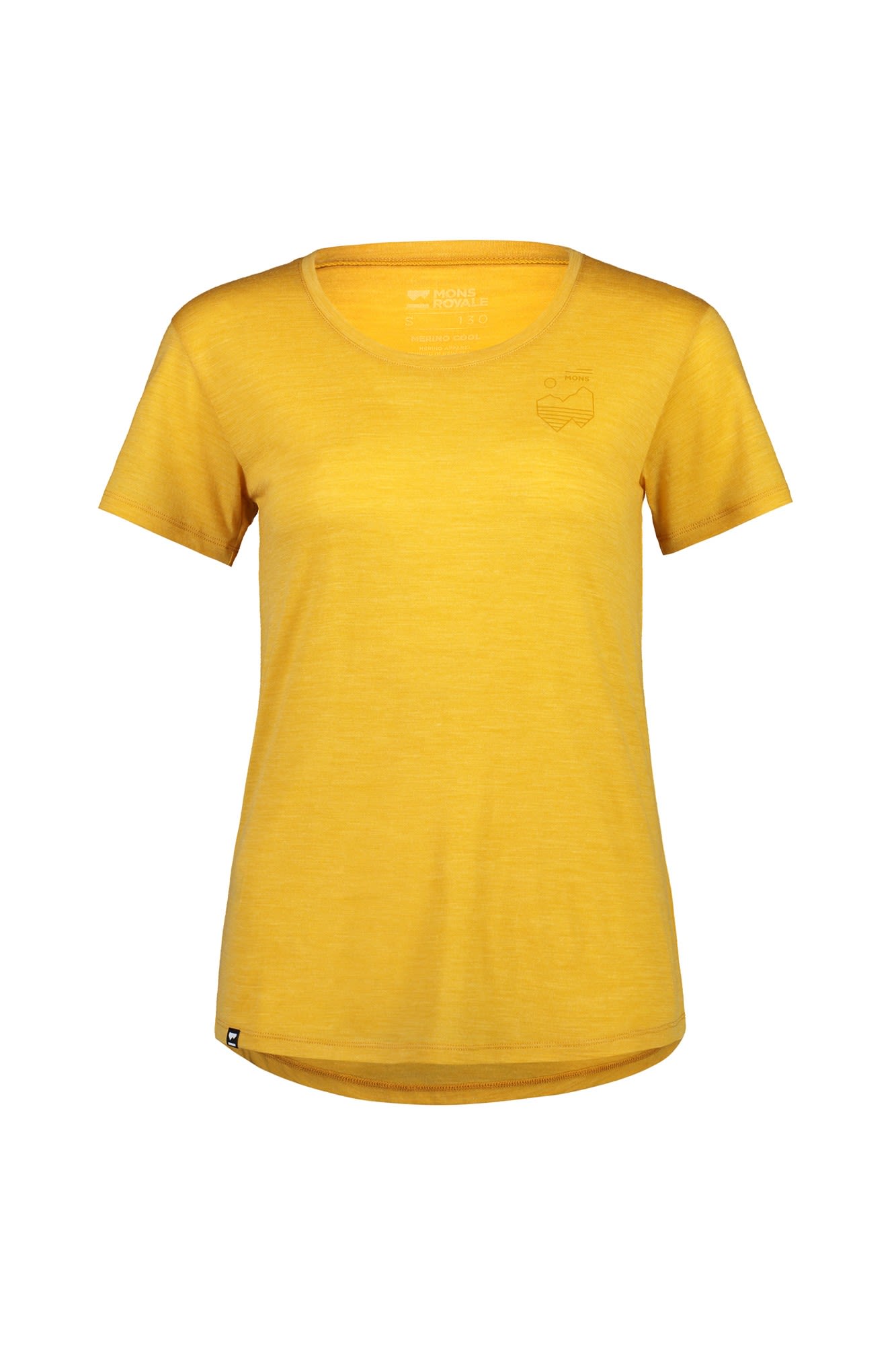 Mons Royale Zephyr Tee Gelb- Female Merino Kurzarm-Shirts- Grsse XS - Farbe Gold