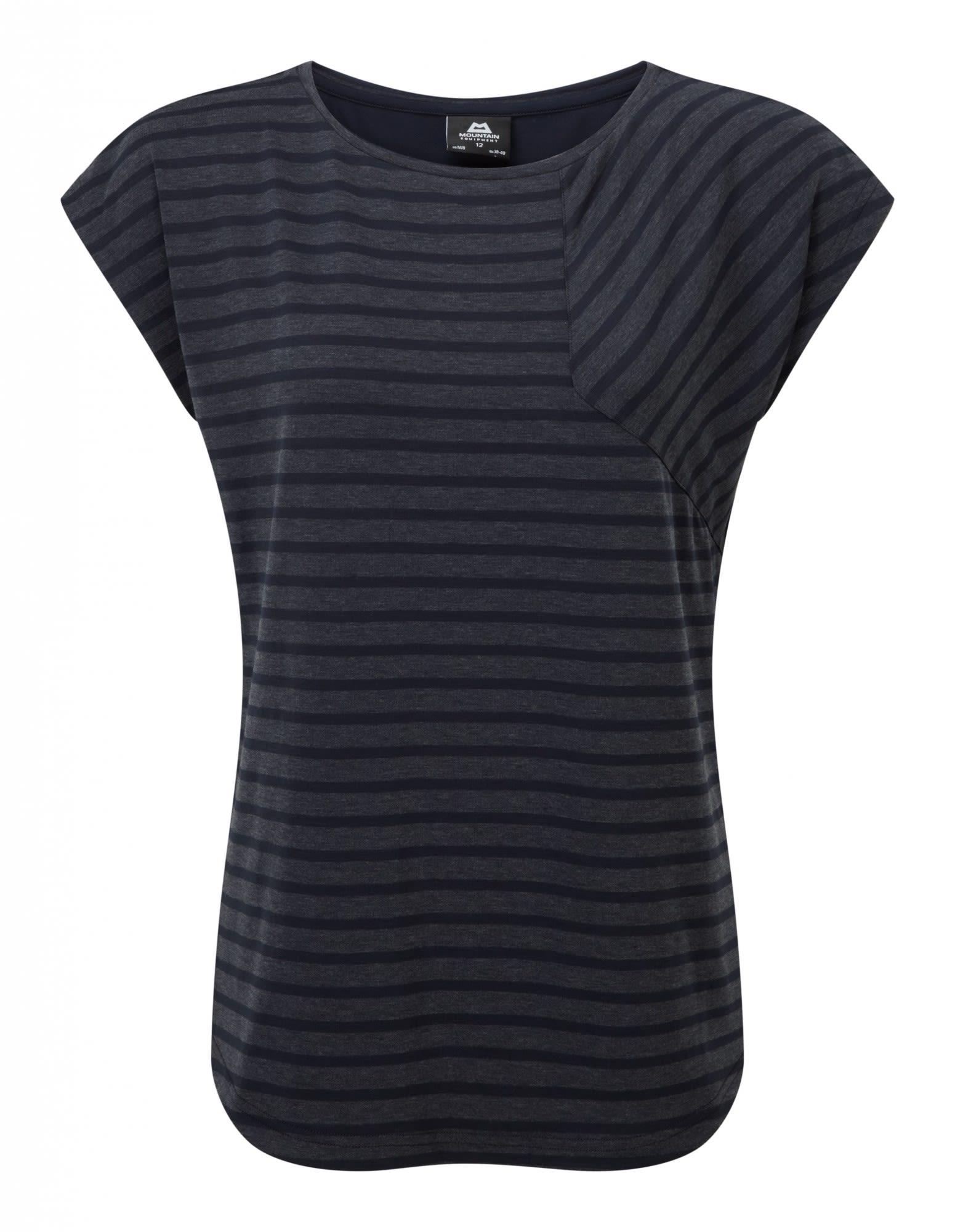 Mountain Equipment Silhouette Tee Gestreift - Grau- Female T-Shirts- Grsse S - 10 - Farbe Cosmos Stripe - Cosmos