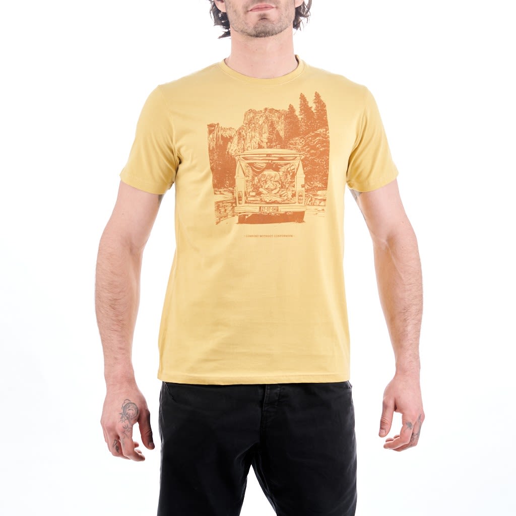 Nograd Comfort T-Shirt Braun - Gelb- Male Kurzarm-Shirts- Grsse S - Farbe Sand