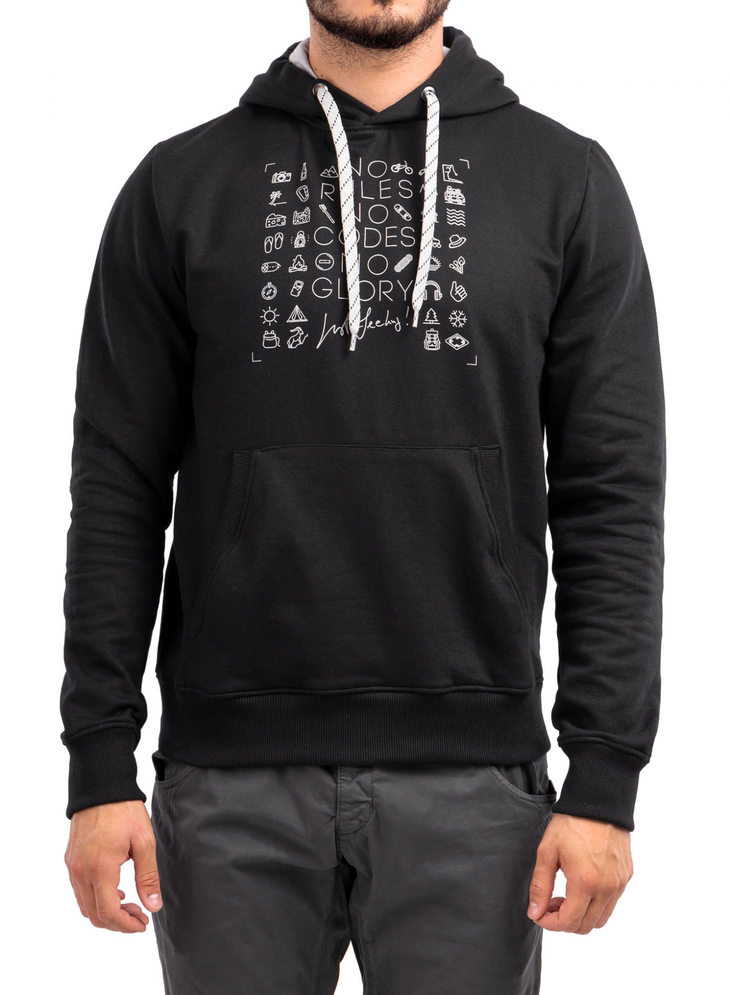 Nograd Mr NO Hoodie Schwarz- Male Sweaters und Hoodies- Grsse S - Farbe Black