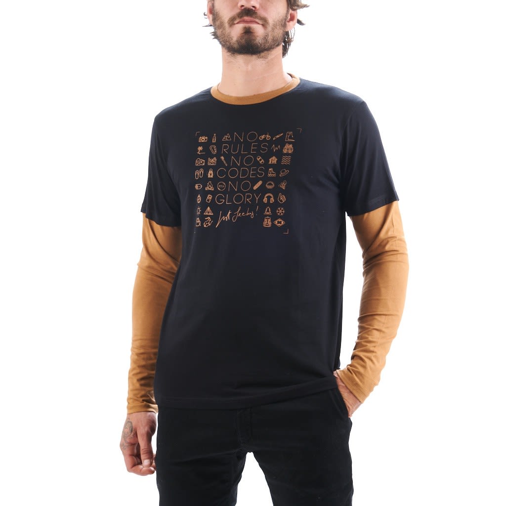 Nograd Mr NO T-Shirt Schwarz- Male Kurzarm-Shirts- Grsse S - Farbe Black