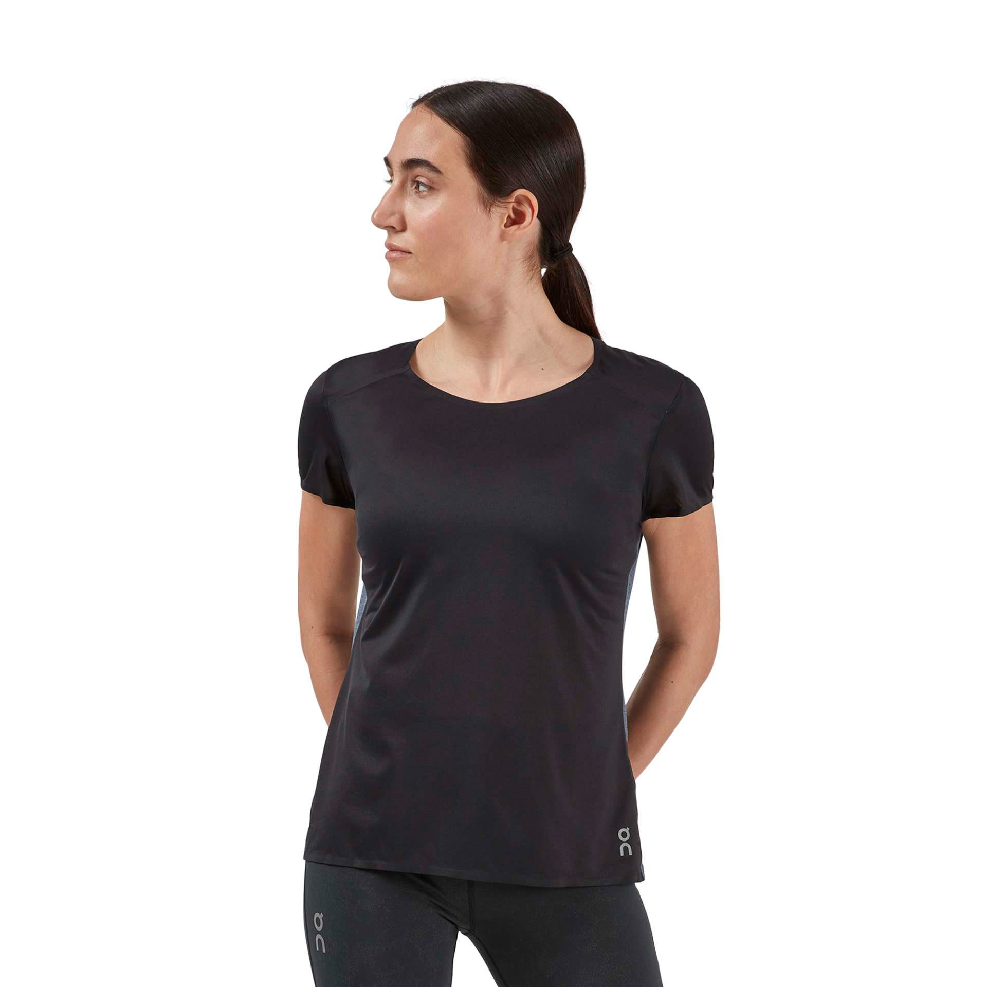 On Running Performance-T Schwarz- Female Kurzarm-Shirts- Grsse S - Farbe Black - Dark unter On Running