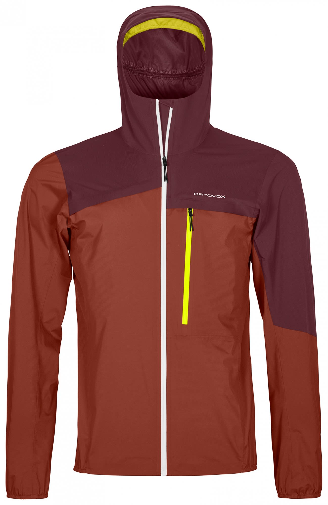 Ortovox 2-5L Civetta Jacket Colorblock - Orange - Rot- Male Dermizax- Windbreaker- Grsse M - Farbe Clay Orange