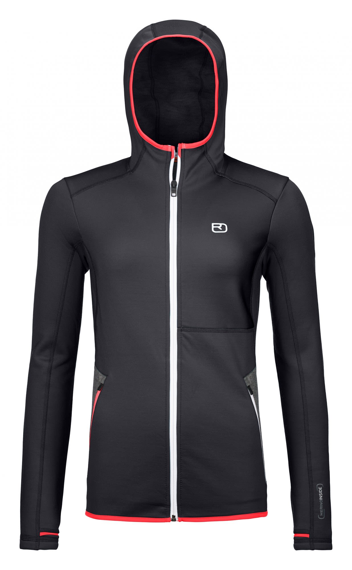 Ortovox Fleece Hoody Schwarz- Female Merino Freizeitjacken- Grsse L - Farbe Black Raven