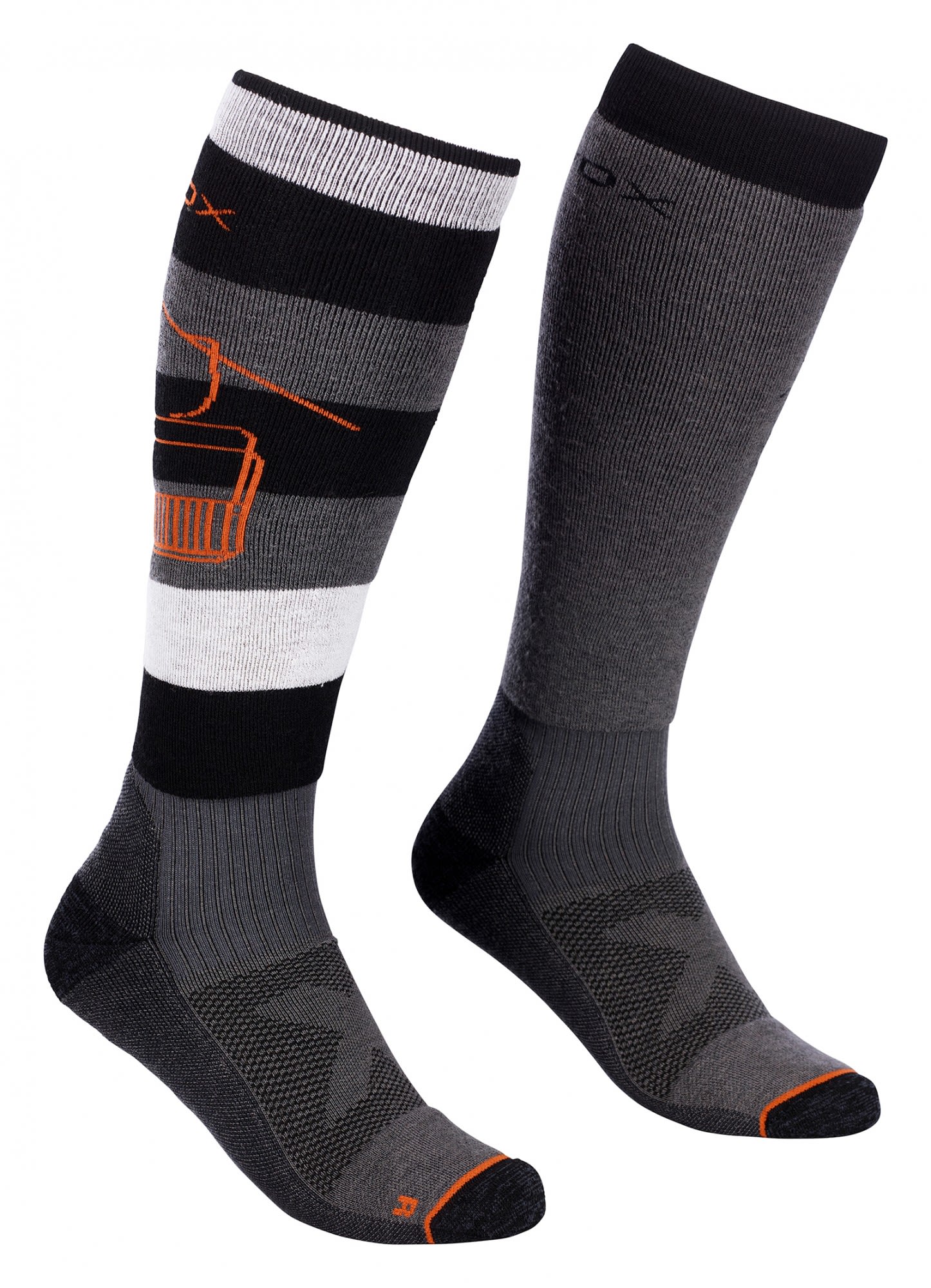 Ortovox Freeride Long Socks Schwarz- Male Merino Socken- Grsse 42 - 44 - Farbe Black Raven